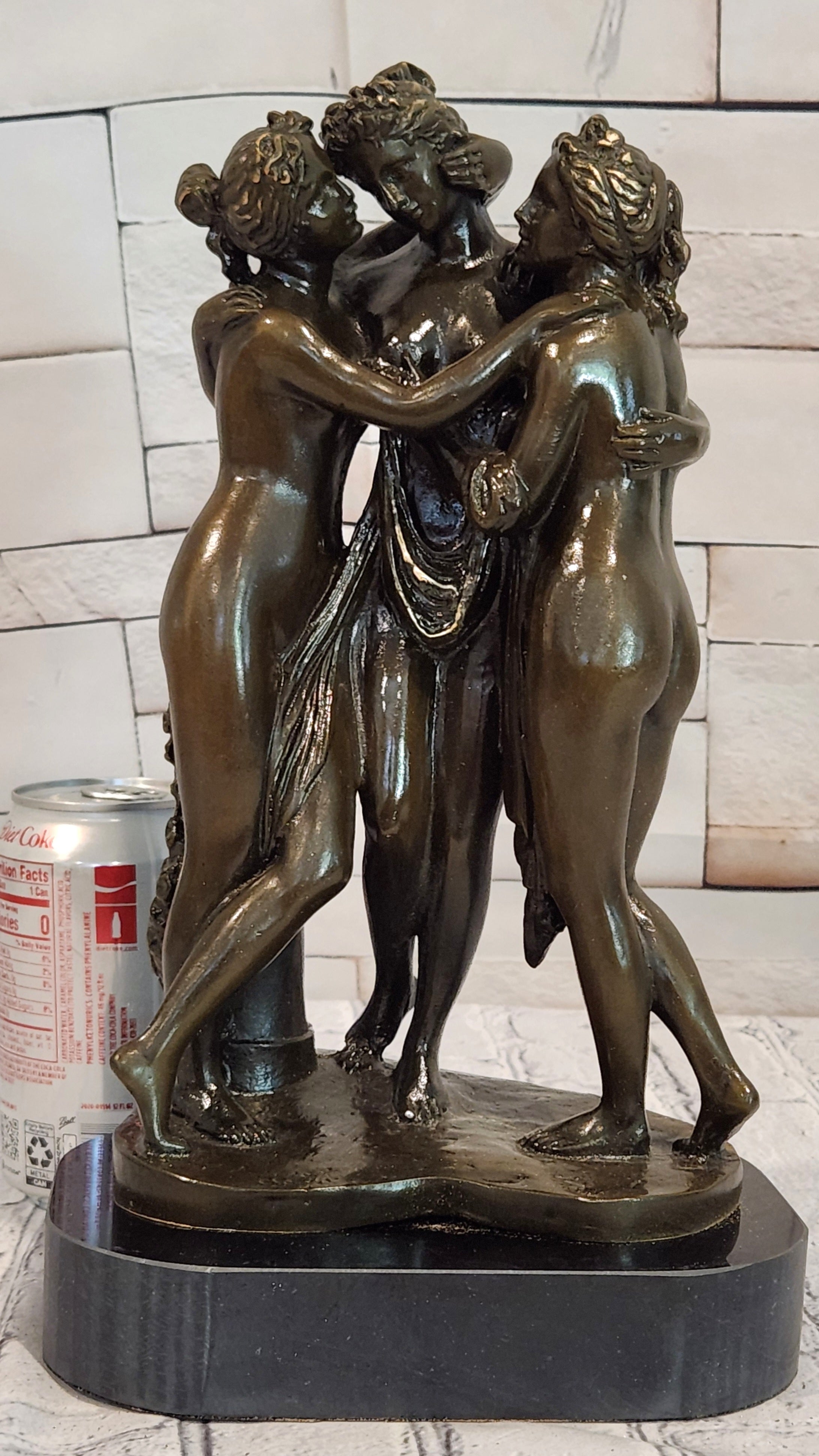 Classical Three Graces Bronze Sculpture Canova Style Fine Art Figurine Decor