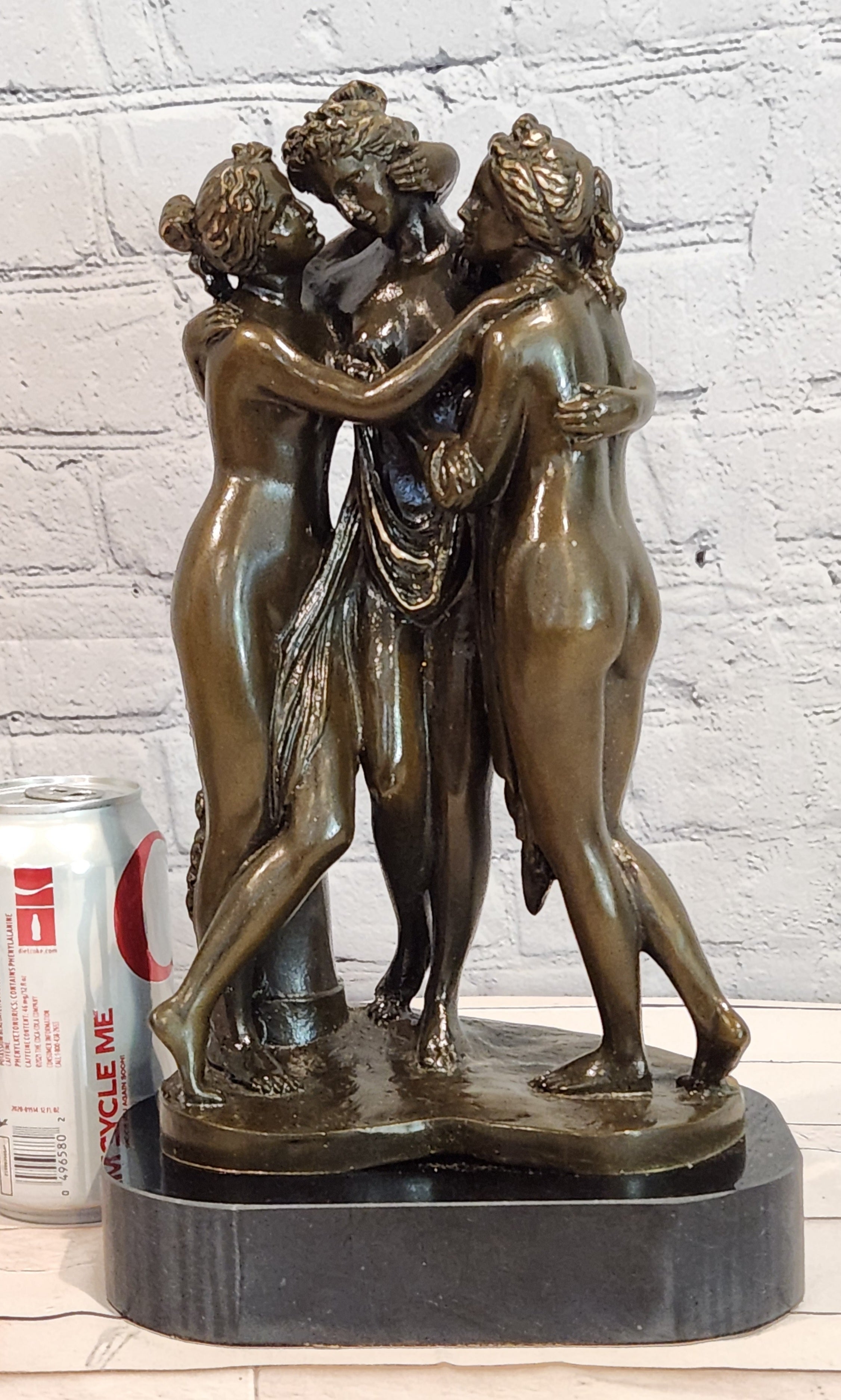 Classical Three Graces Bronze Sculpture Canova Style Fine Art Figurine Decor