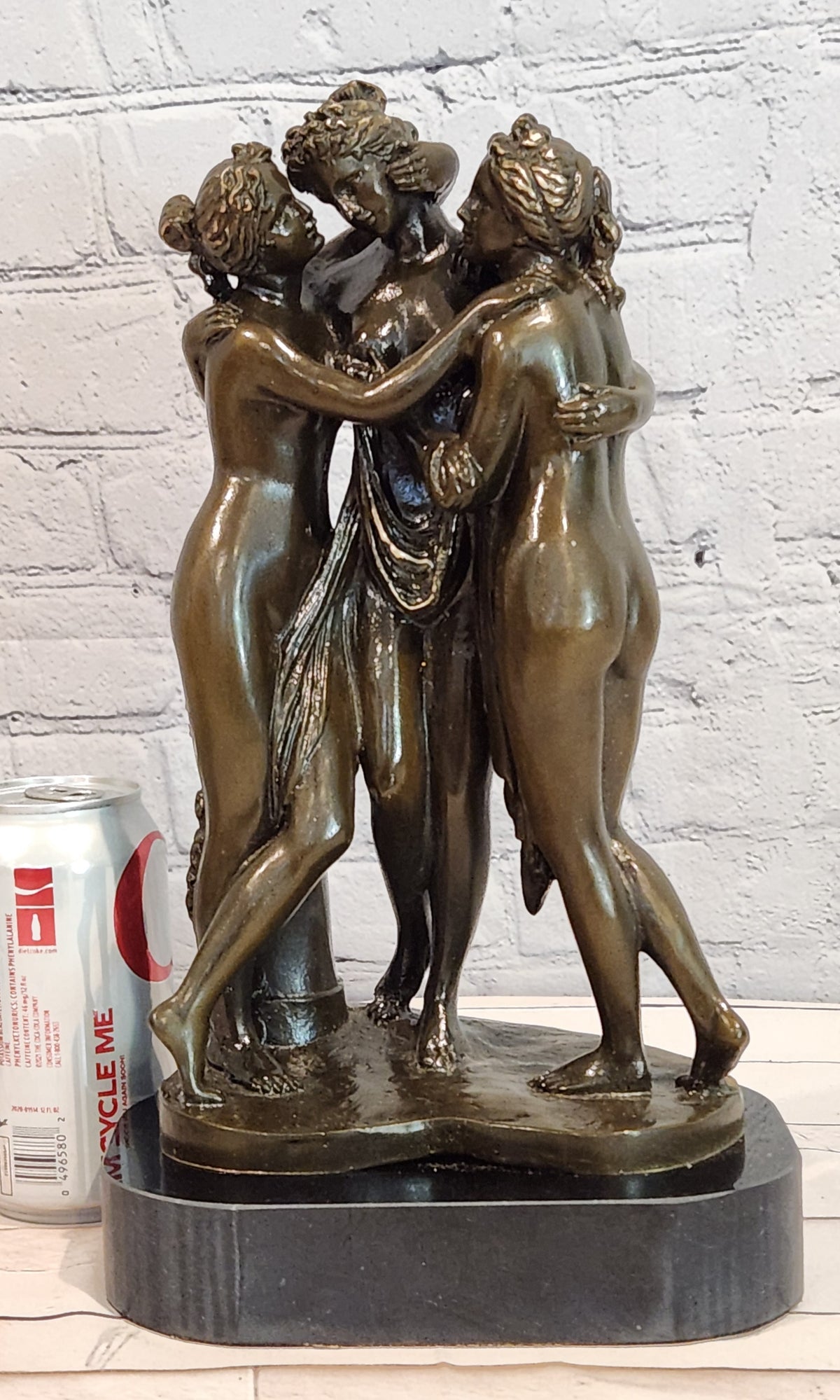 Classical Three Graces Bronze Sculpture Canova Style Fine Art Figurine Decor