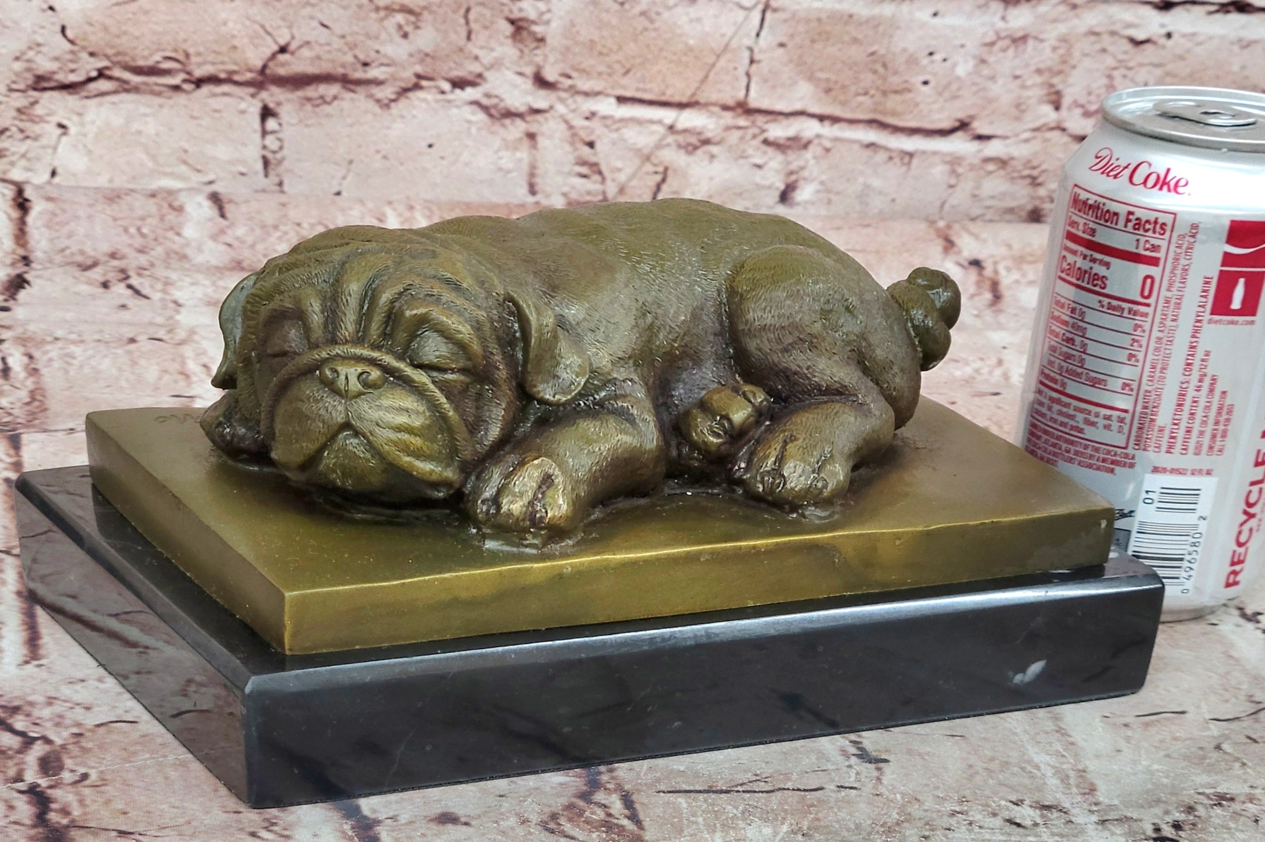 Bronze Sleeping Bulldog Sculpture Signed Milo Dog Lover Figurine Statue