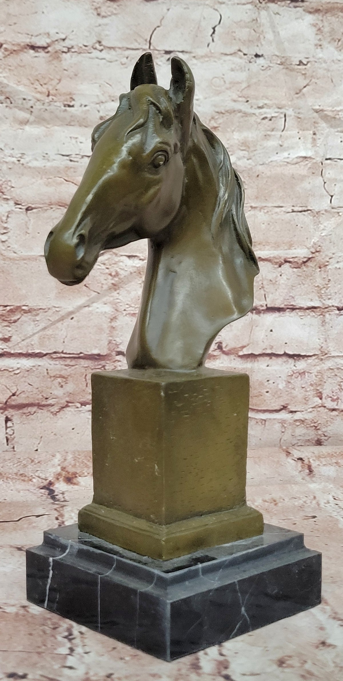 Barye Bronze Horse Head Figurine Racehorse Bust Sculpture Fine Art Collectible