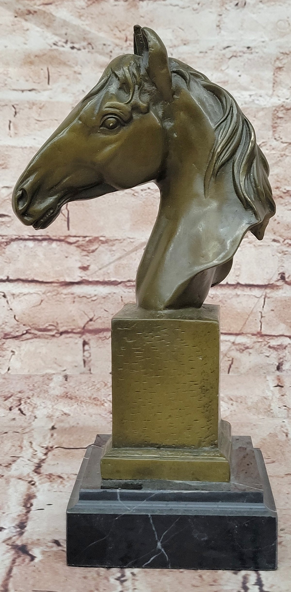 Barye Bronze Horse Head Figurine Racehorse Bust Sculpture Fine Art Collectible