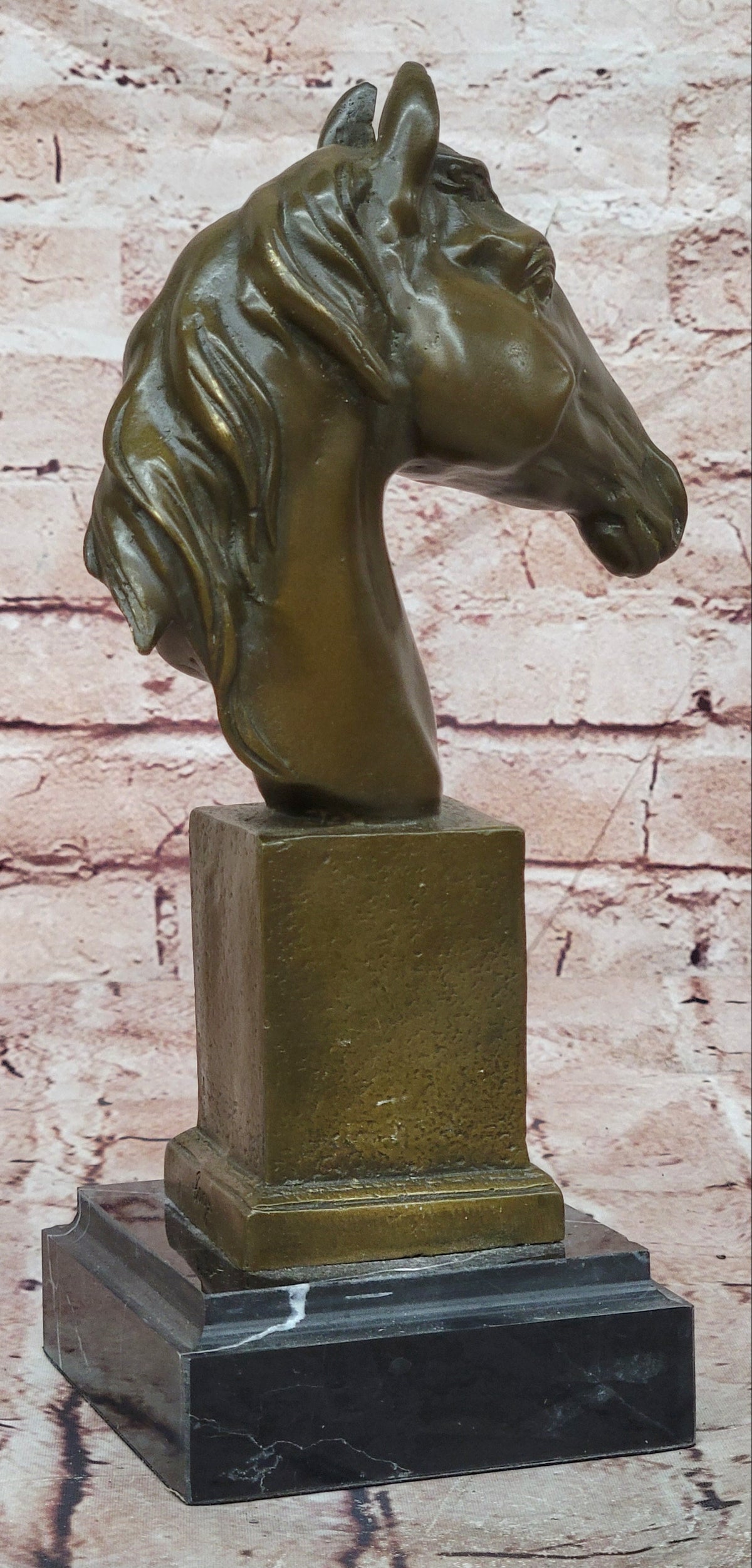 Barye Bronze Horse Head Figurine Racehorse Bust Sculpture Fine Art Collectible