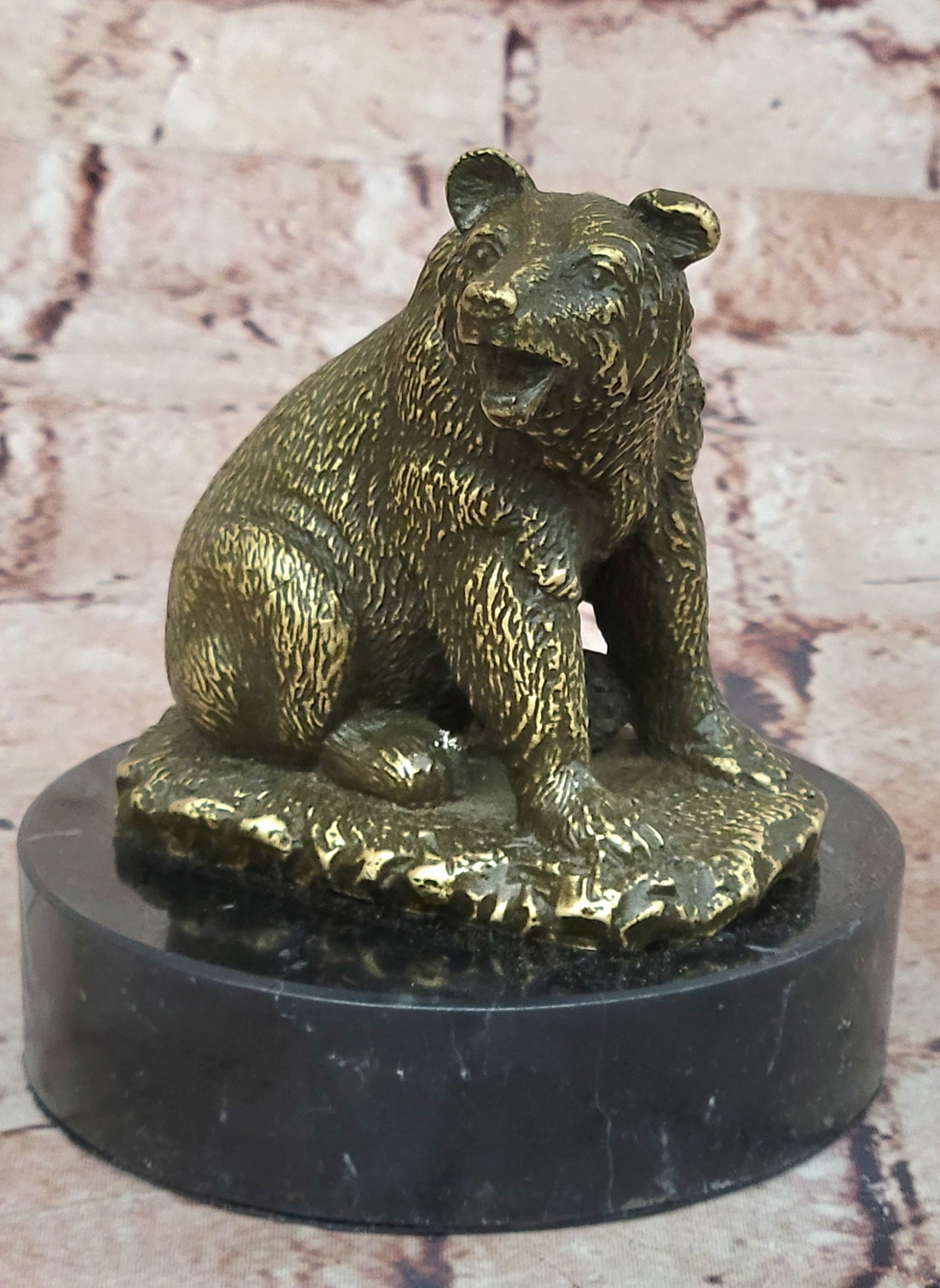 Bronze Wildlife Bear Sculpture Signed William Animal Lover Collectible Decor