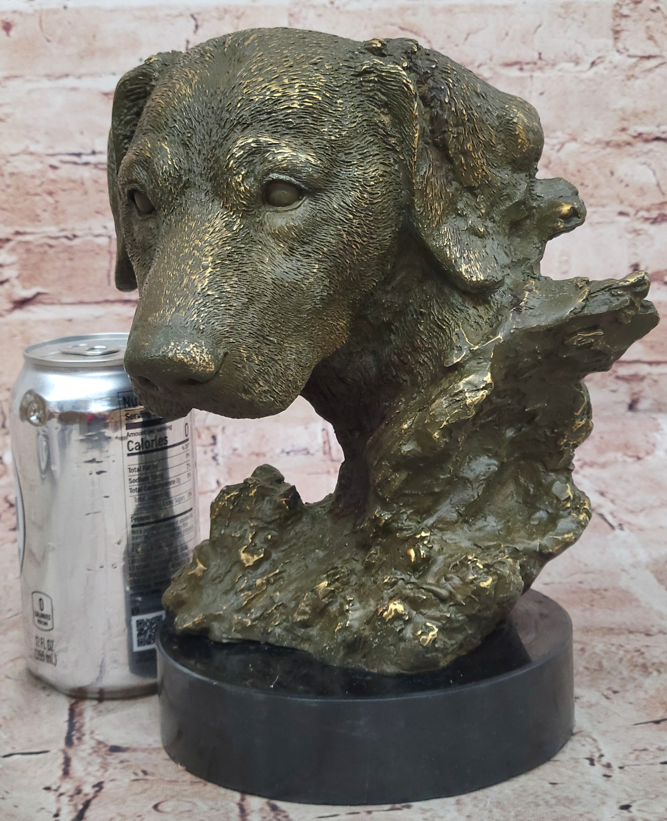 Miguel Lopez Labrador Dog Bust Bronze Statue Animal Sculpture for Home or Office Decor