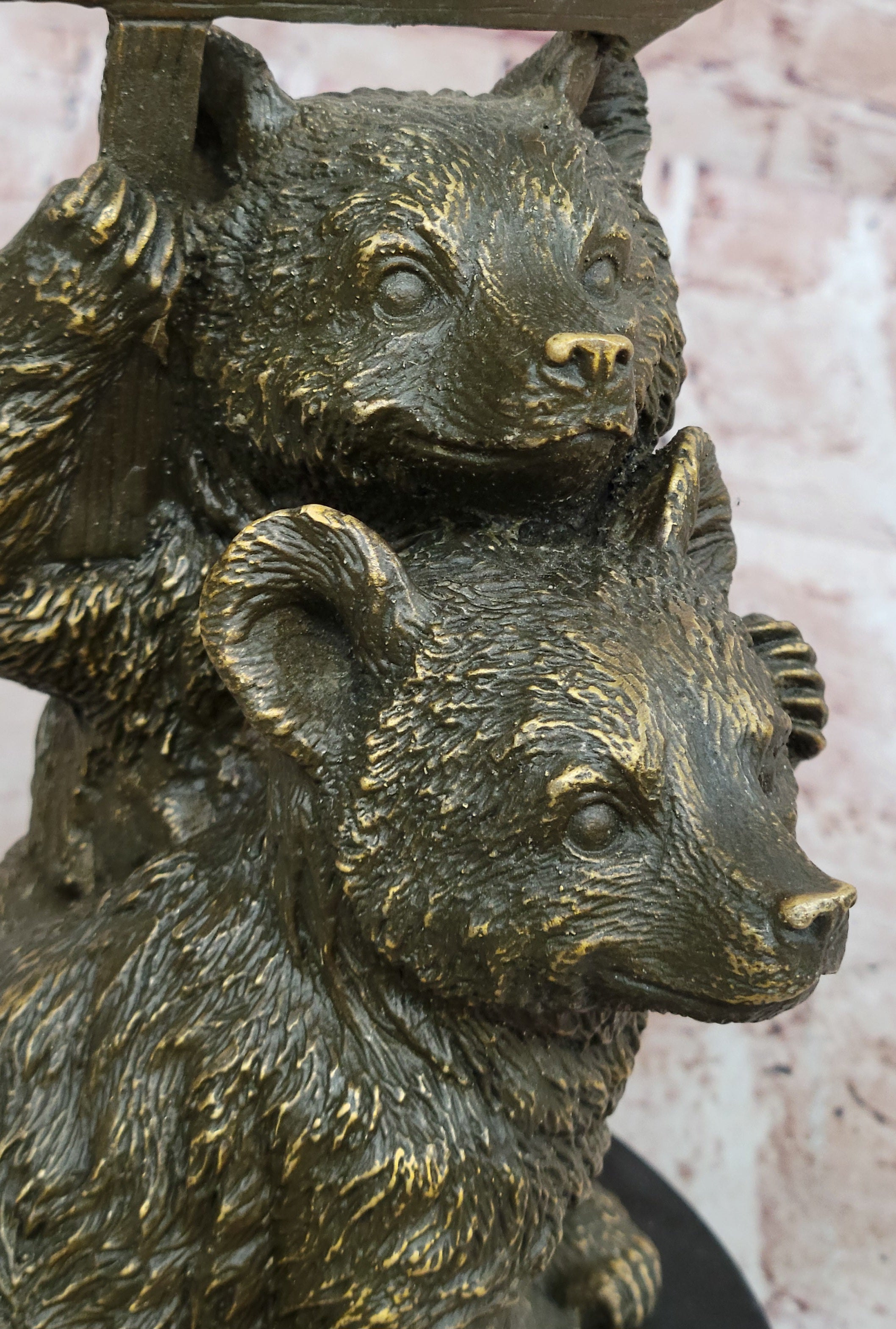 Milo signed bronze sculpture statue of twin bears limited edition handmade Art