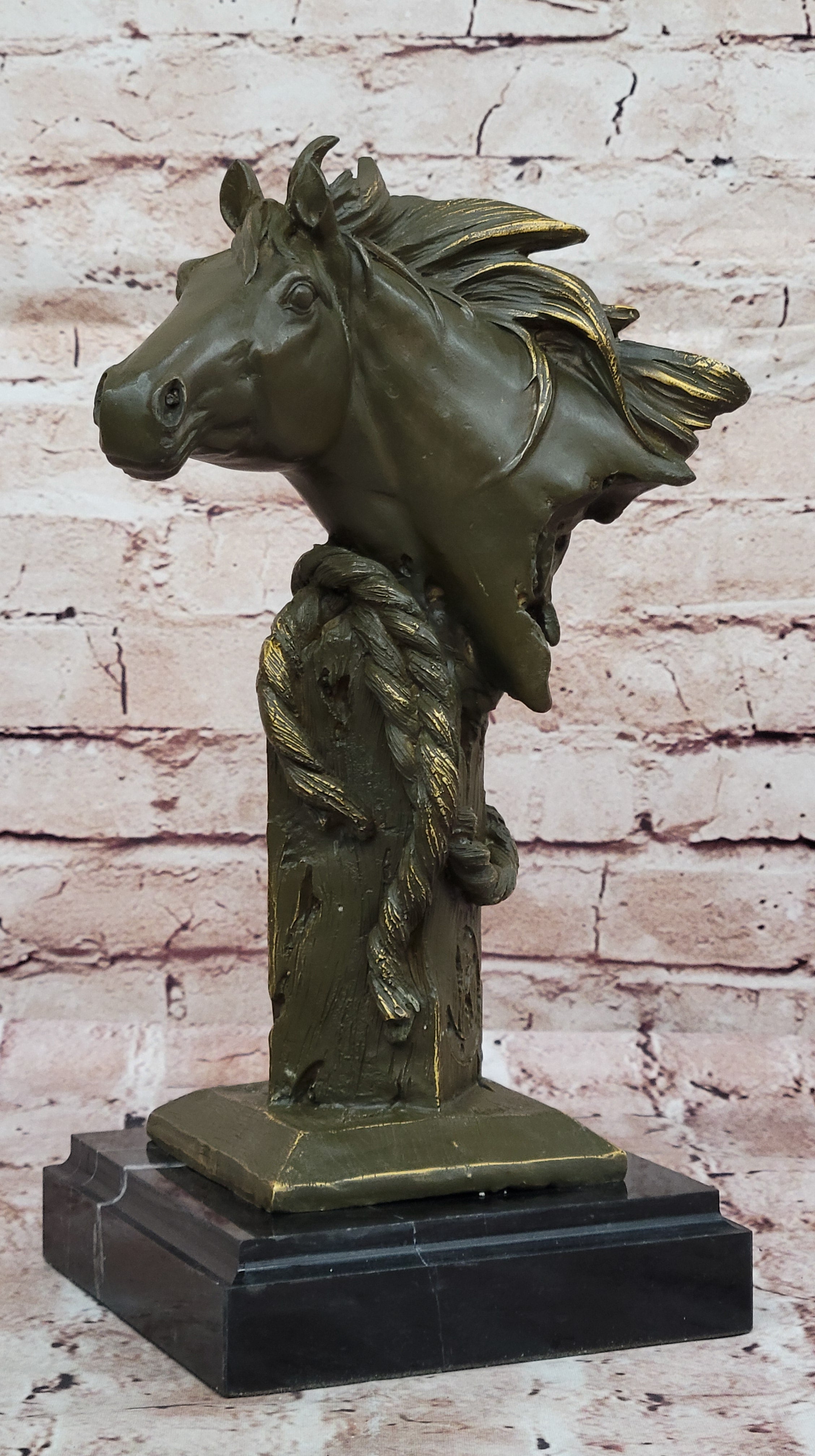 Bronze Cowboy Trophy Horse Bust by Milo – Handcrafted Western Sculpture
