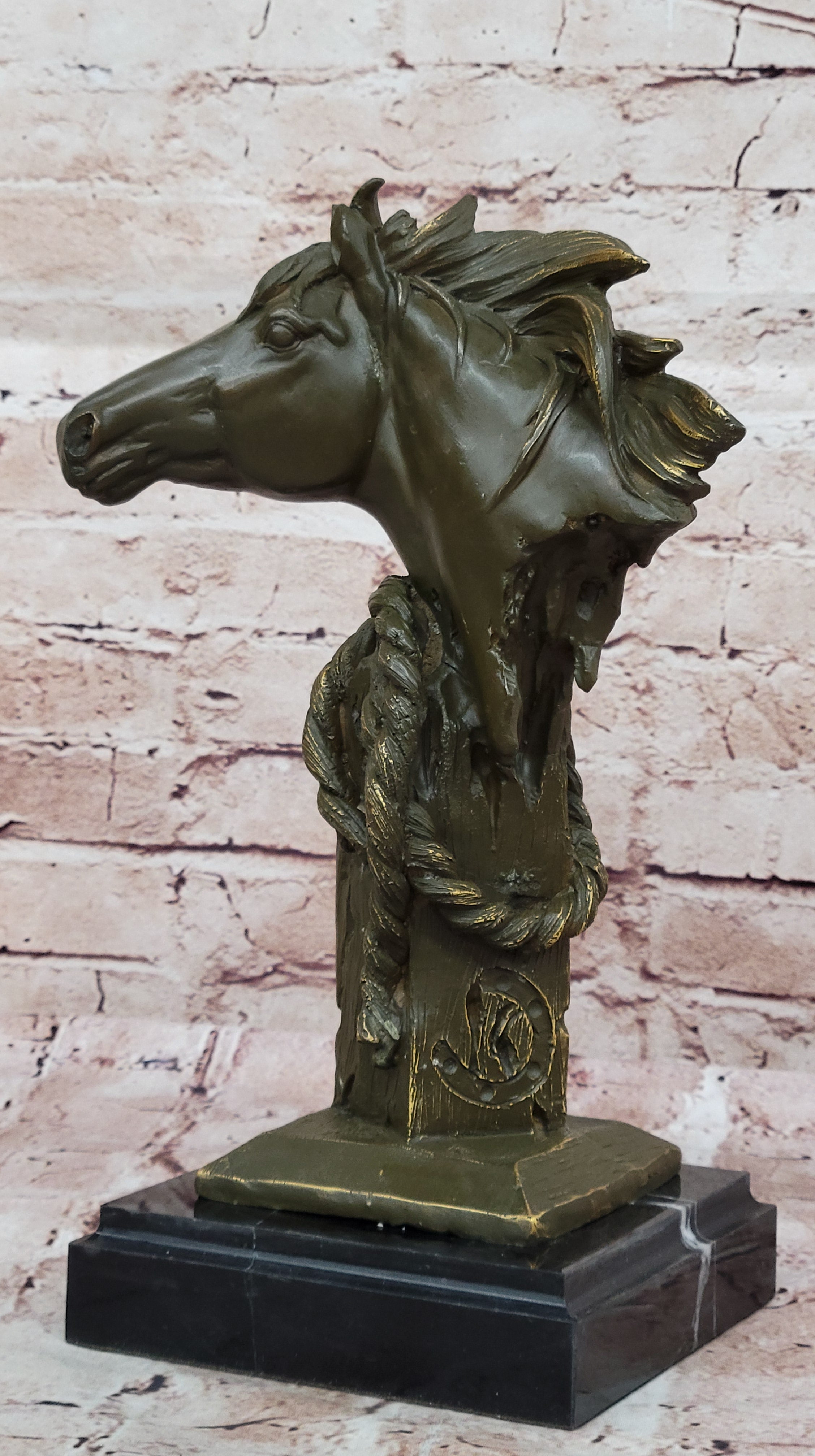 Bronze Cowboy Trophy Horse Bust by Milo – Handcrafted Western Sculpture