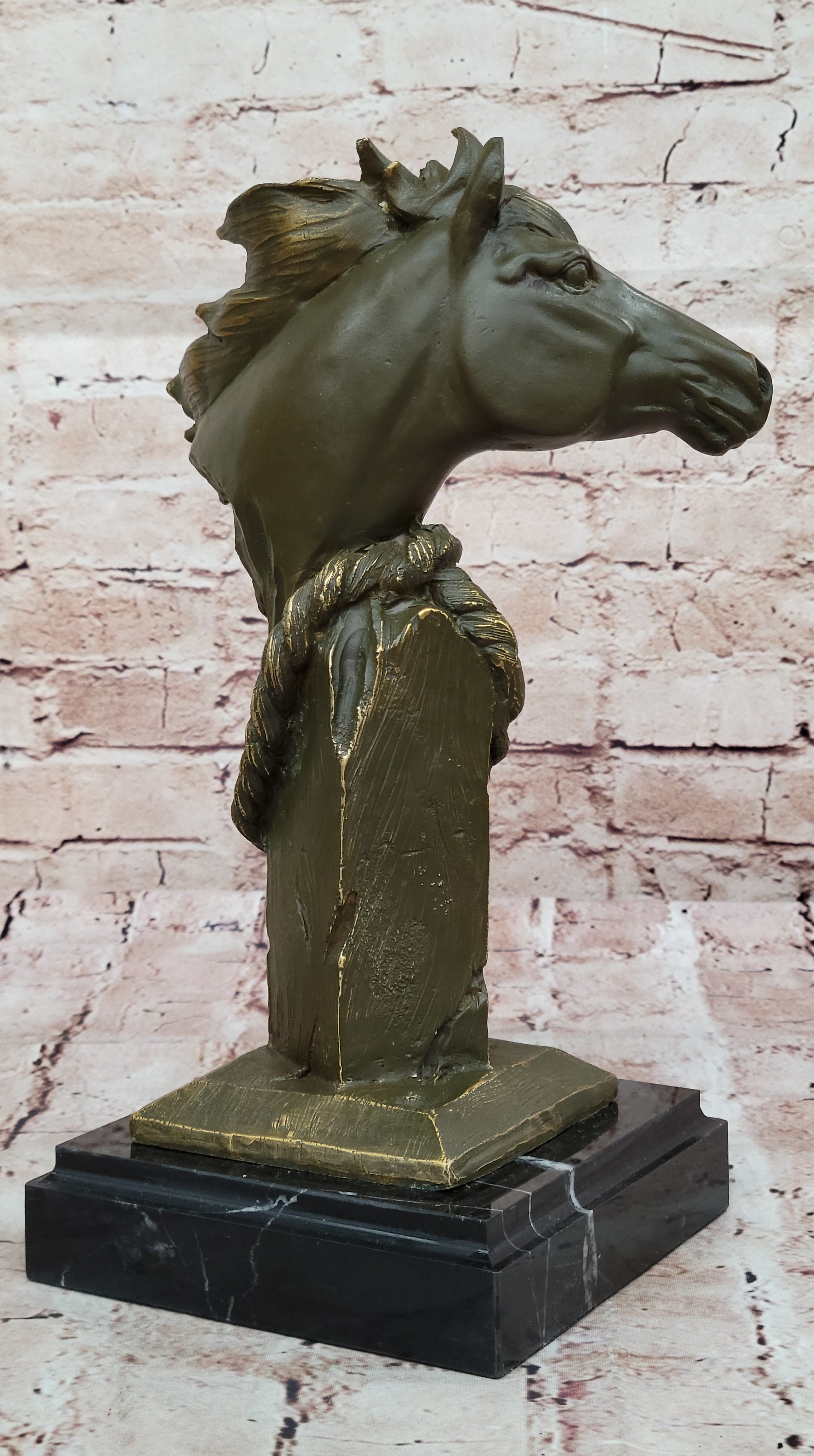 Bronze Cowboy Trophy Horse Bust by Milo – Handcrafted Western Sculpture