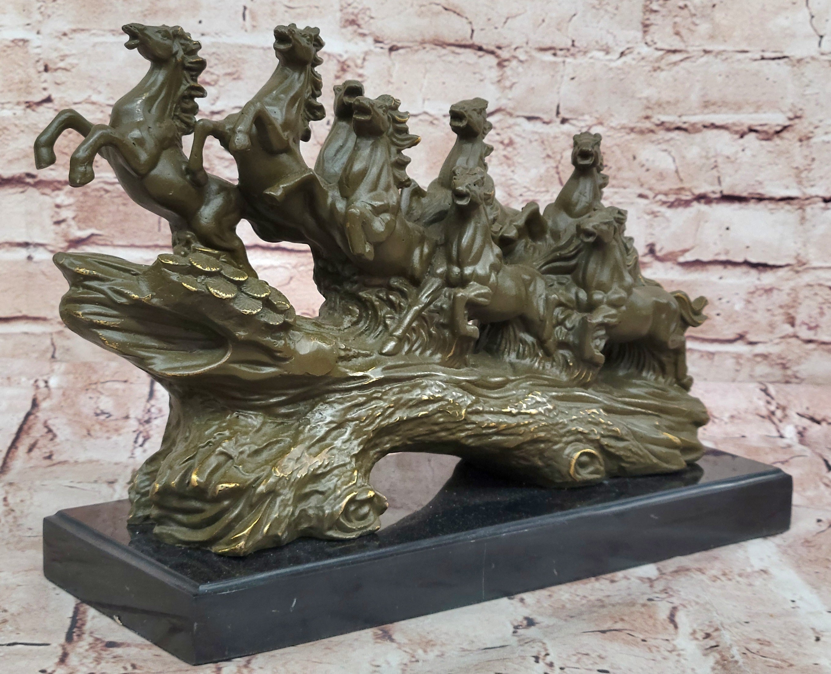 Limited Edition Bronze Horse Sculpture by Milo Eight Running Statues for Living Room Display
