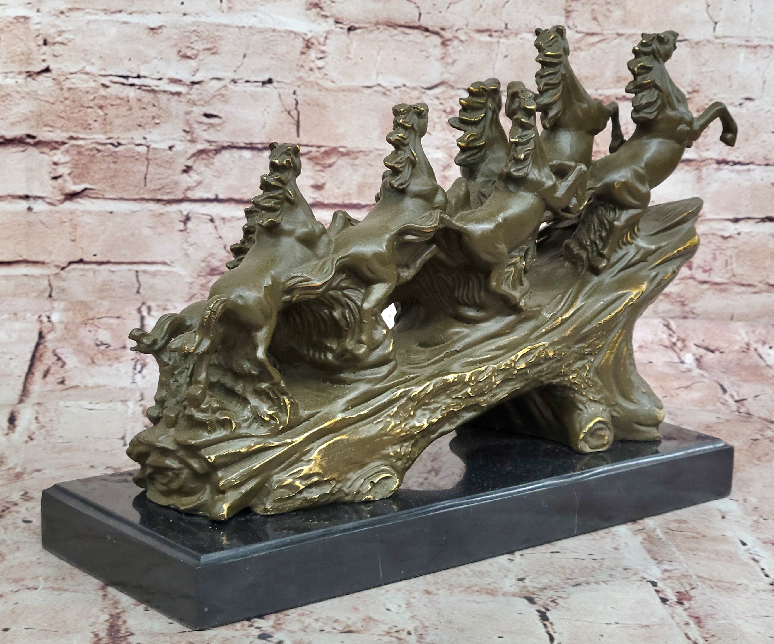 Limited Edition Bronze Horse Sculpture by Milo Eight Running Statues for Living Room Display