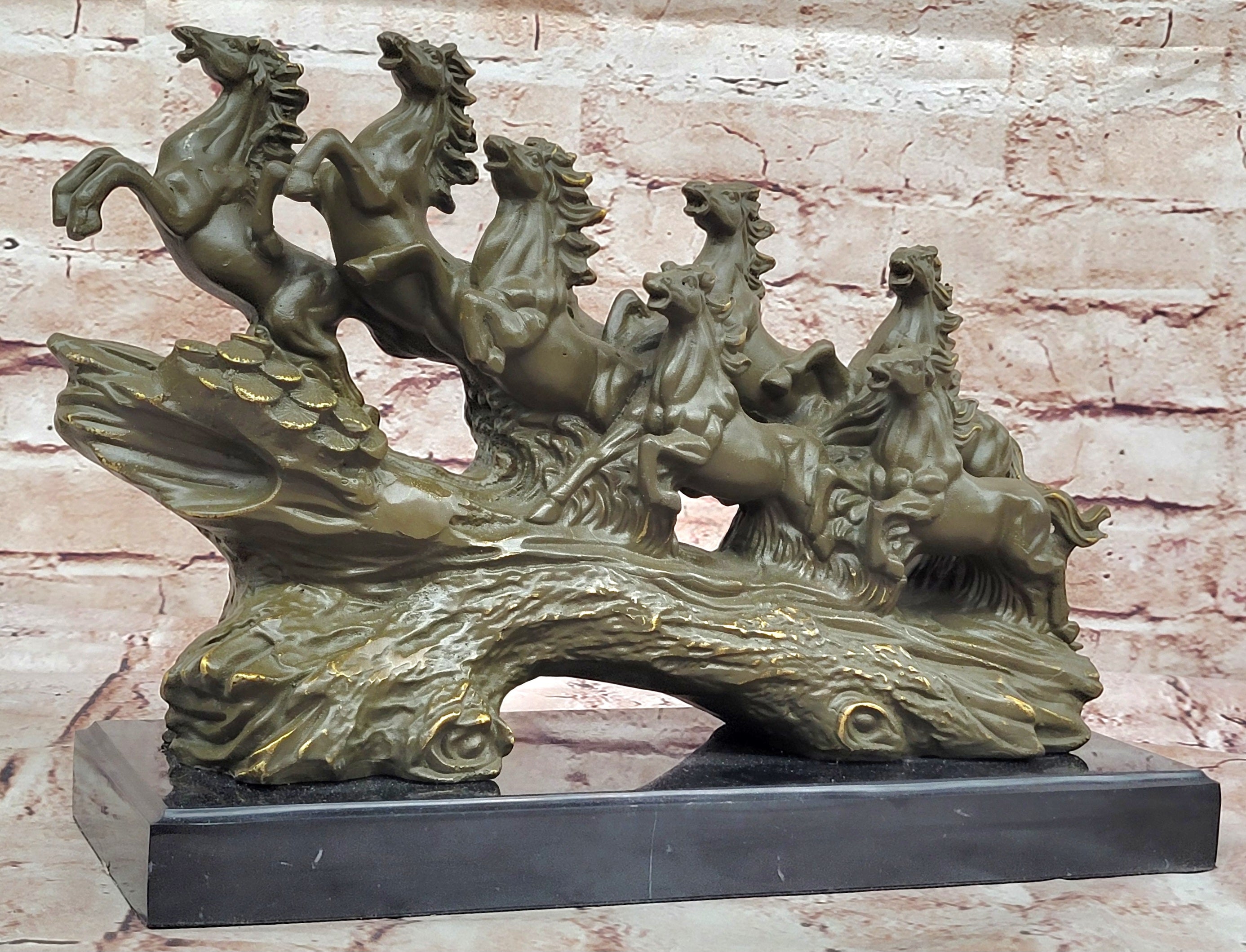 Limited Edition Bronze Horse Sculpture by Milo Eight Running Statues for Living Room Display