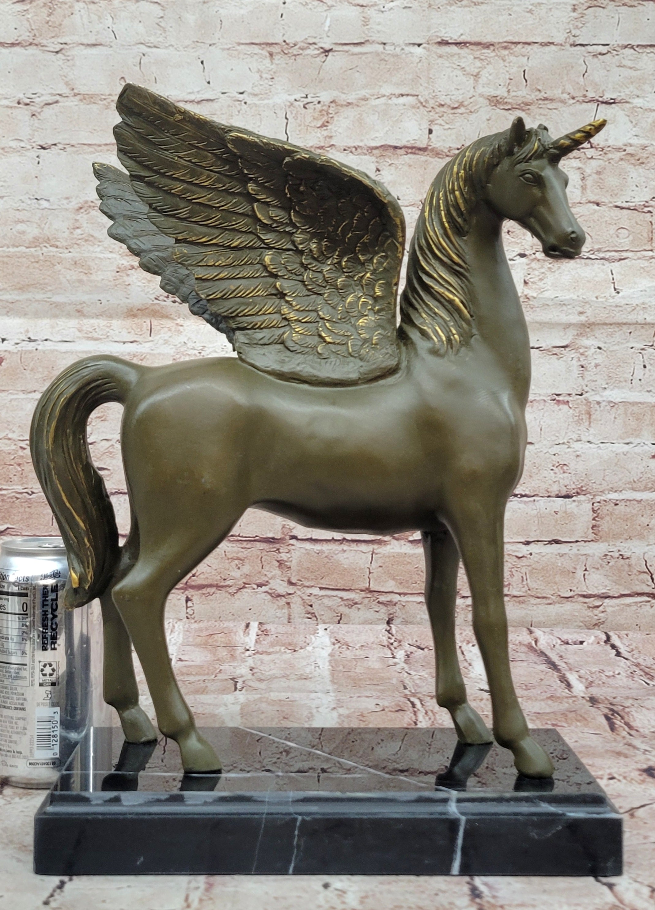 Magical Pegasus Bronze Sculpture – Greek Mythology Winged Horse Statue Home Display