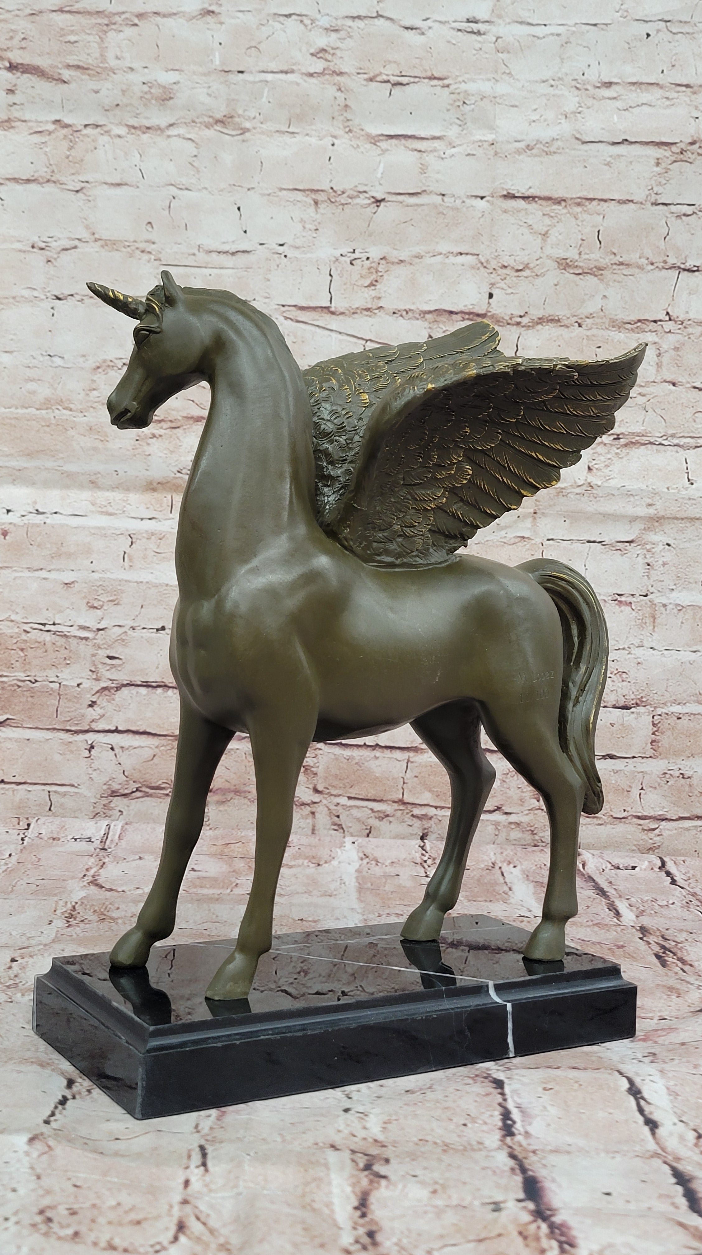 Magical Pegasus Bronze Sculpture – Greek Mythology Winged Horse Statue Home Display