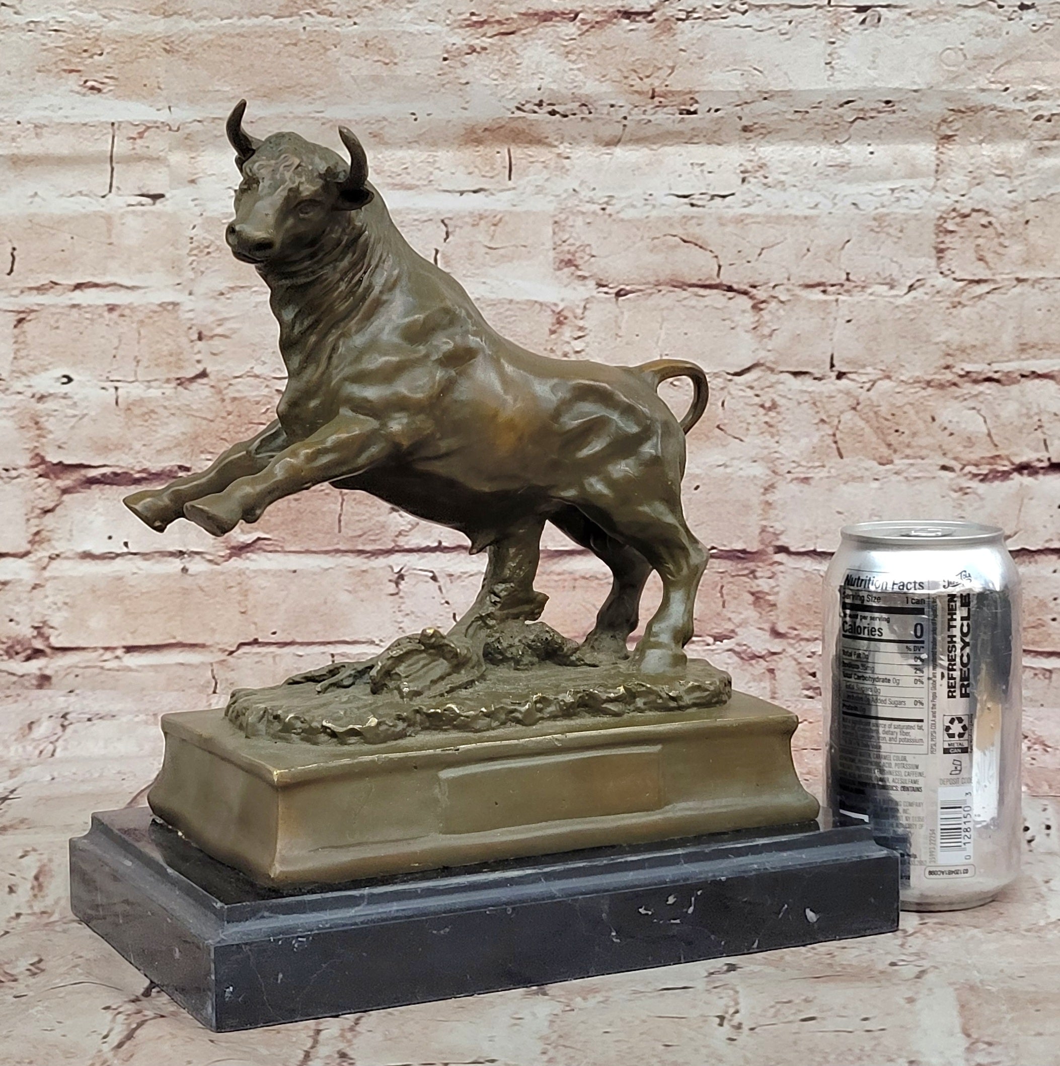 Milo Bronze Bull Sculpture – Highly Detailed Museum-Quality Animal Artwork on Marble