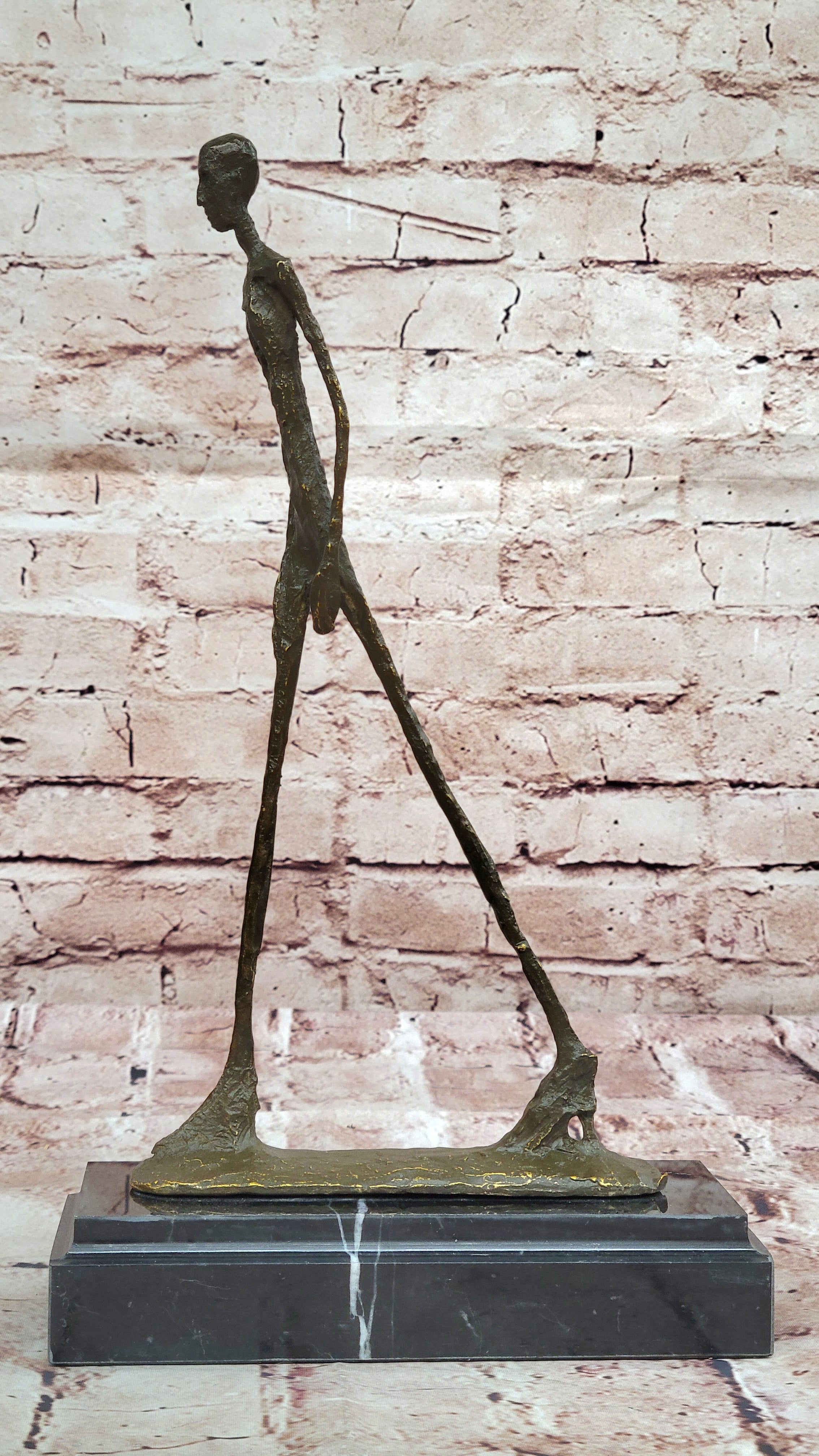 Decorative Bronze Walking Man Sculpture – Unique Abstract Artwork for Home or Office