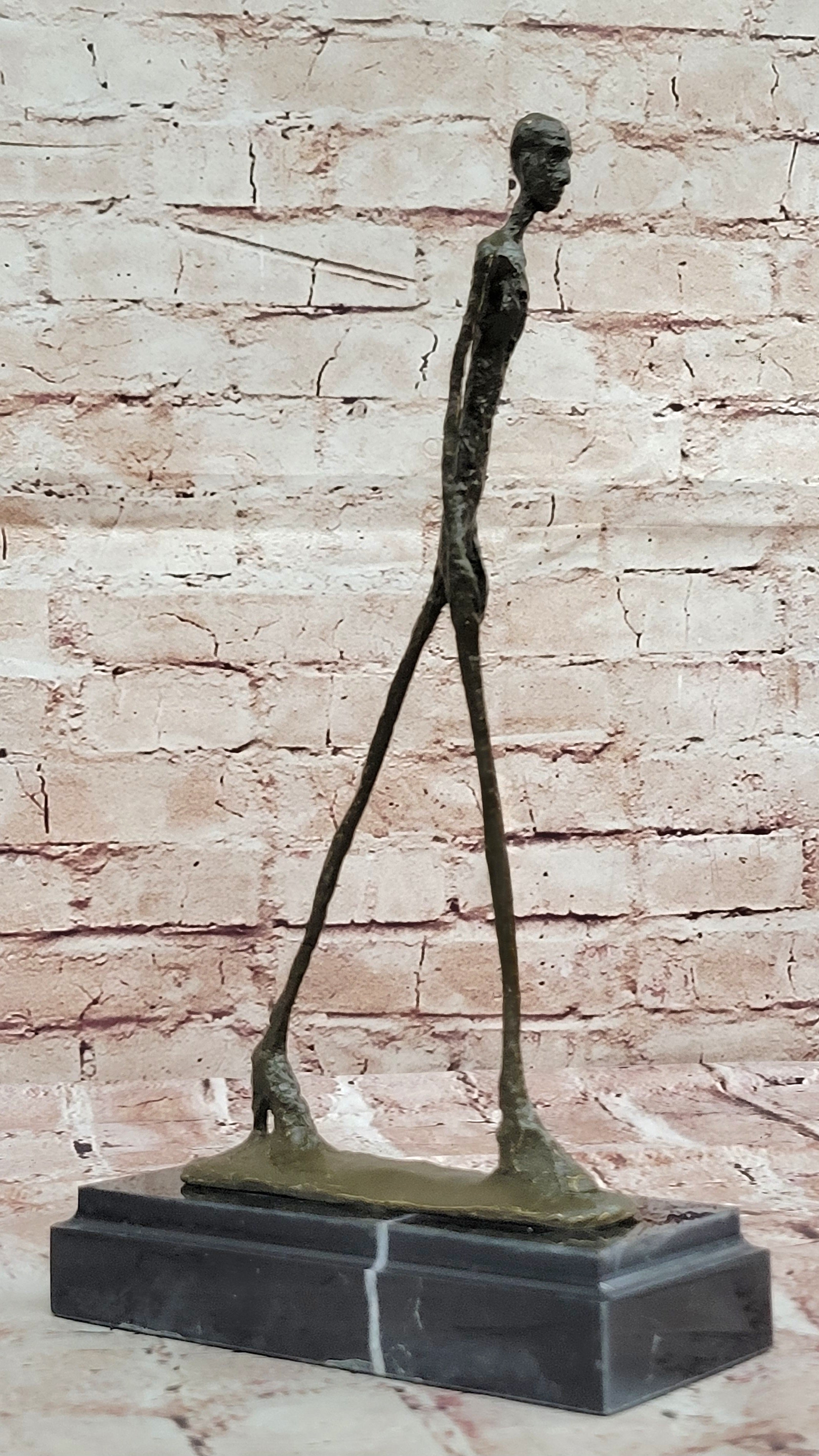 Decorative Bronze Walking Man Sculpture – Unique Abstract Artwork for Home or Office