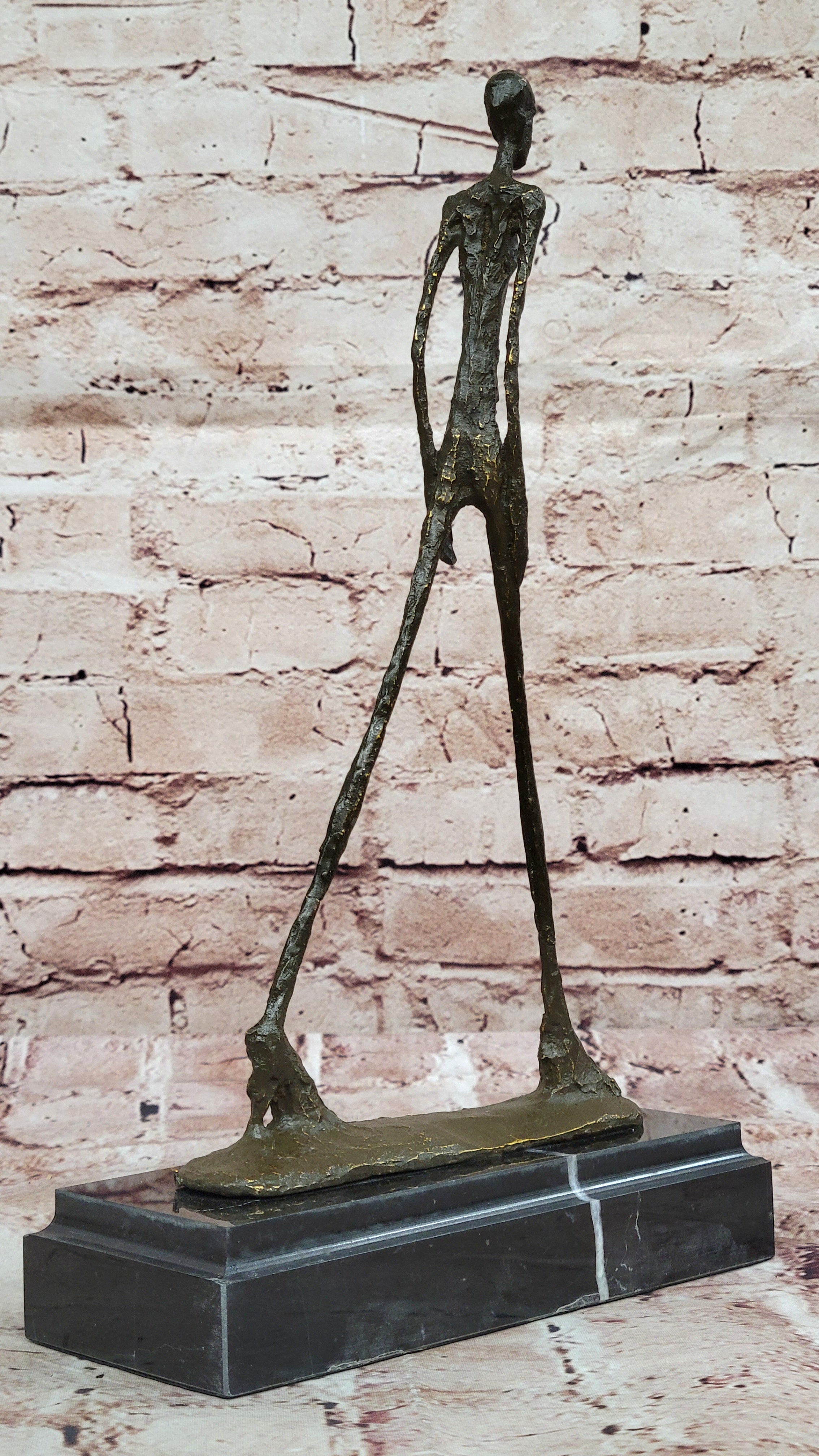 Decorative Bronze Walking Man Sculpture – Unique Abstract Artwork for Home or Office