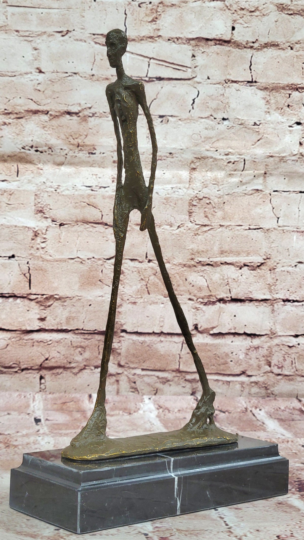 Decorative Bronze Walking Man Sculpture – Unique Abstract Artwork for Home or Office