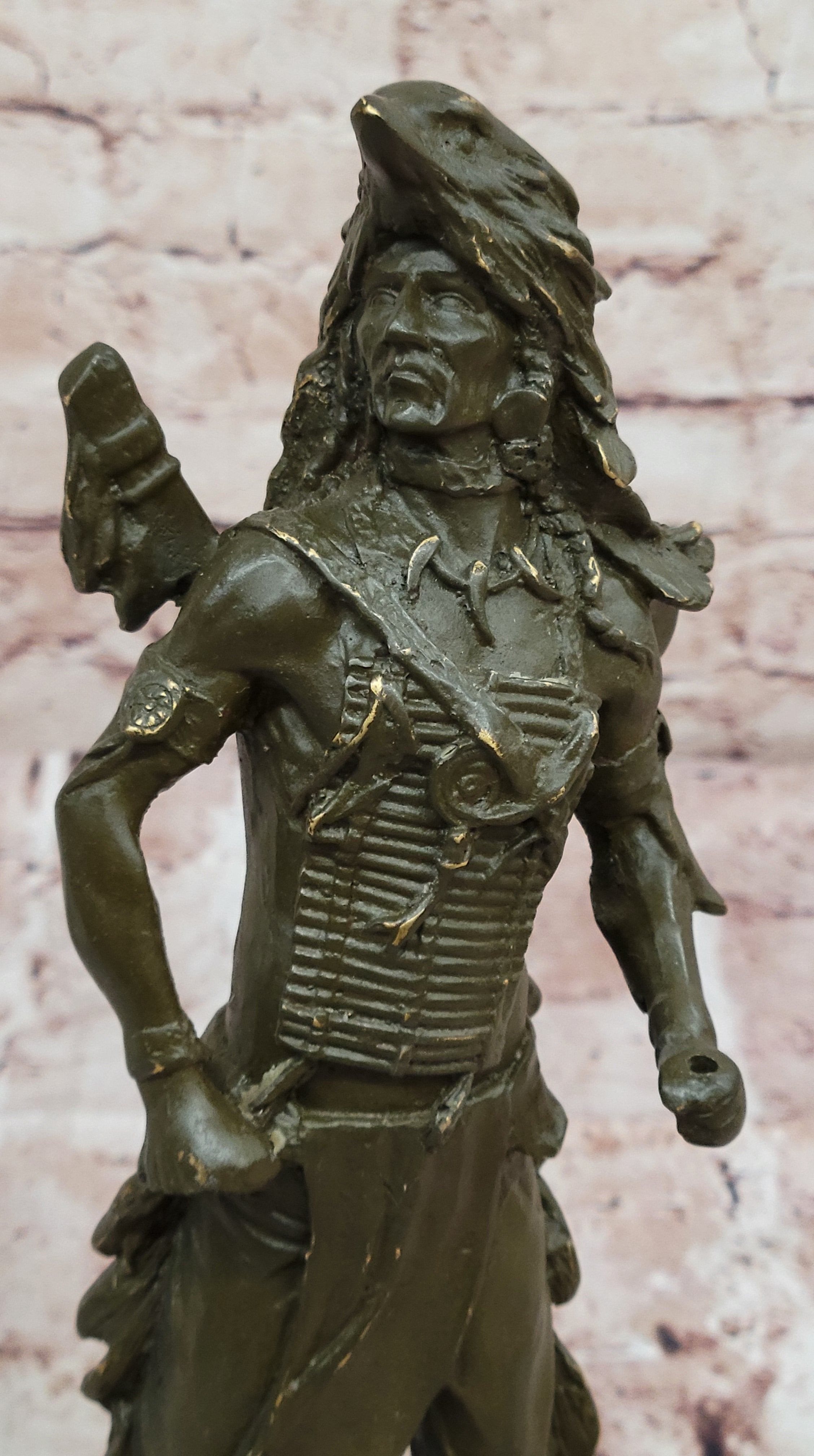 Bronze Sculpture Statue of Native American Warrior Chief by Russell Museum Quality Artwork