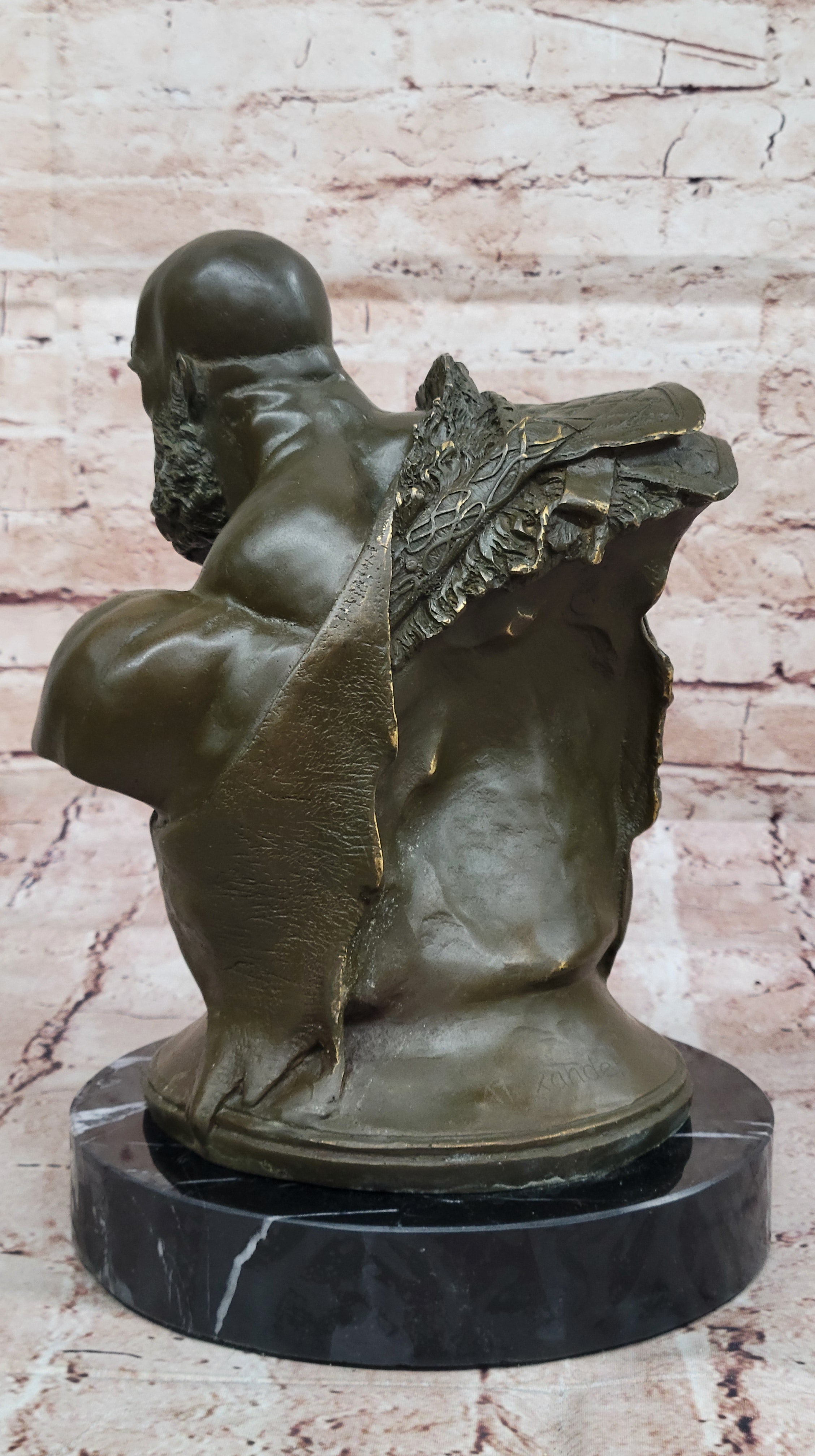 Kratos Warrior Bust Bronze Statue Signed Original Figurine God of War Hot Cast Art