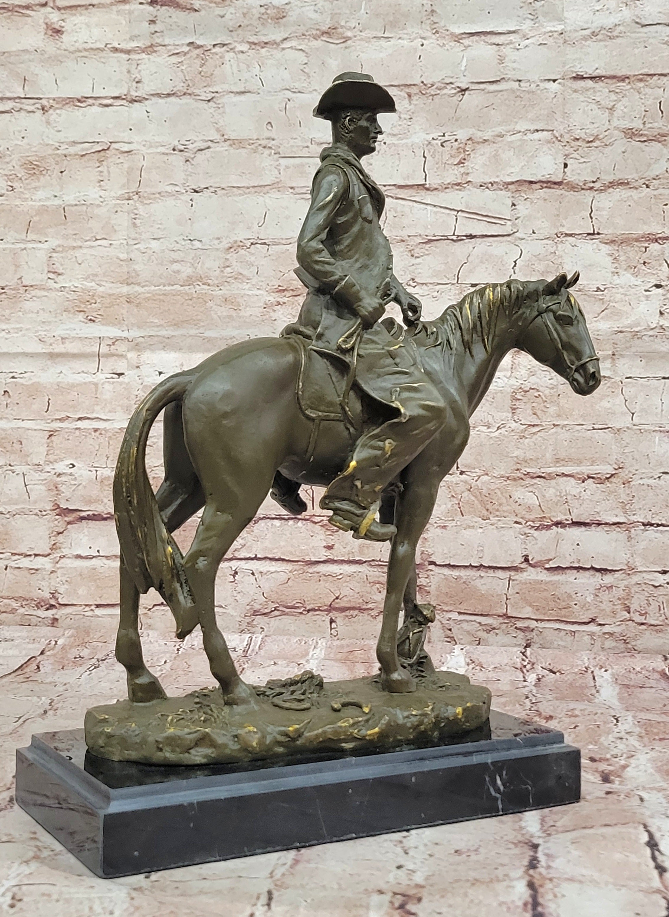 Frederic Remington Western Cowboy Horse Bronze Sculpture Classic Old West Artwork