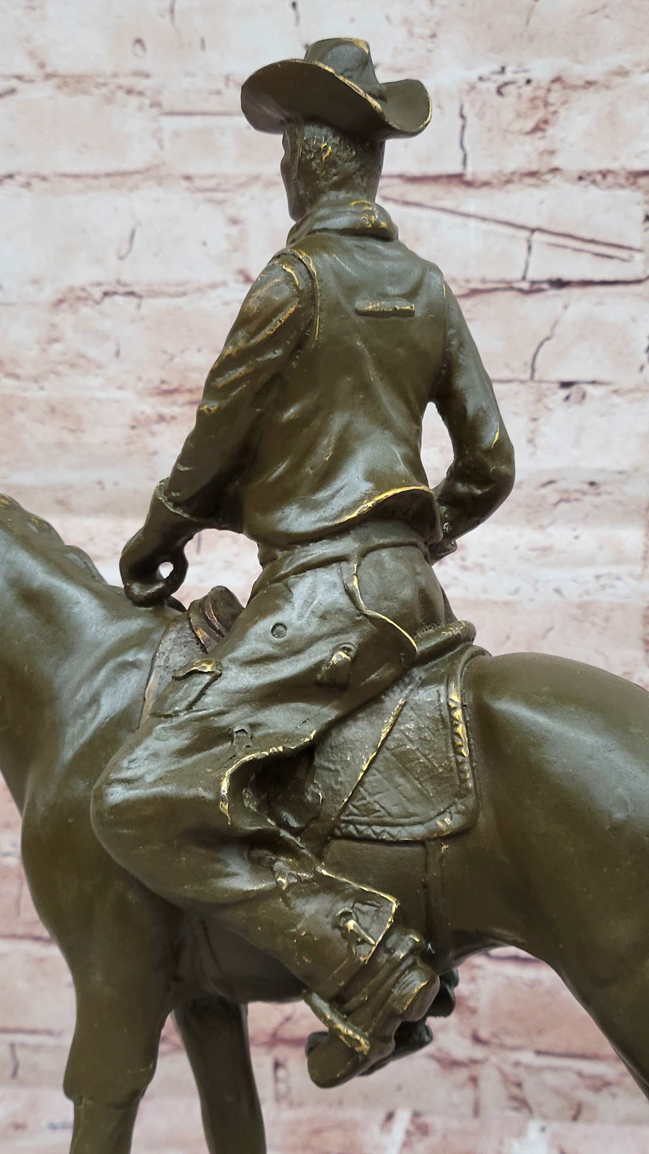 Frederic Remington Western Cowboy Horse Bronze Sculpture Classic Old West Artwork