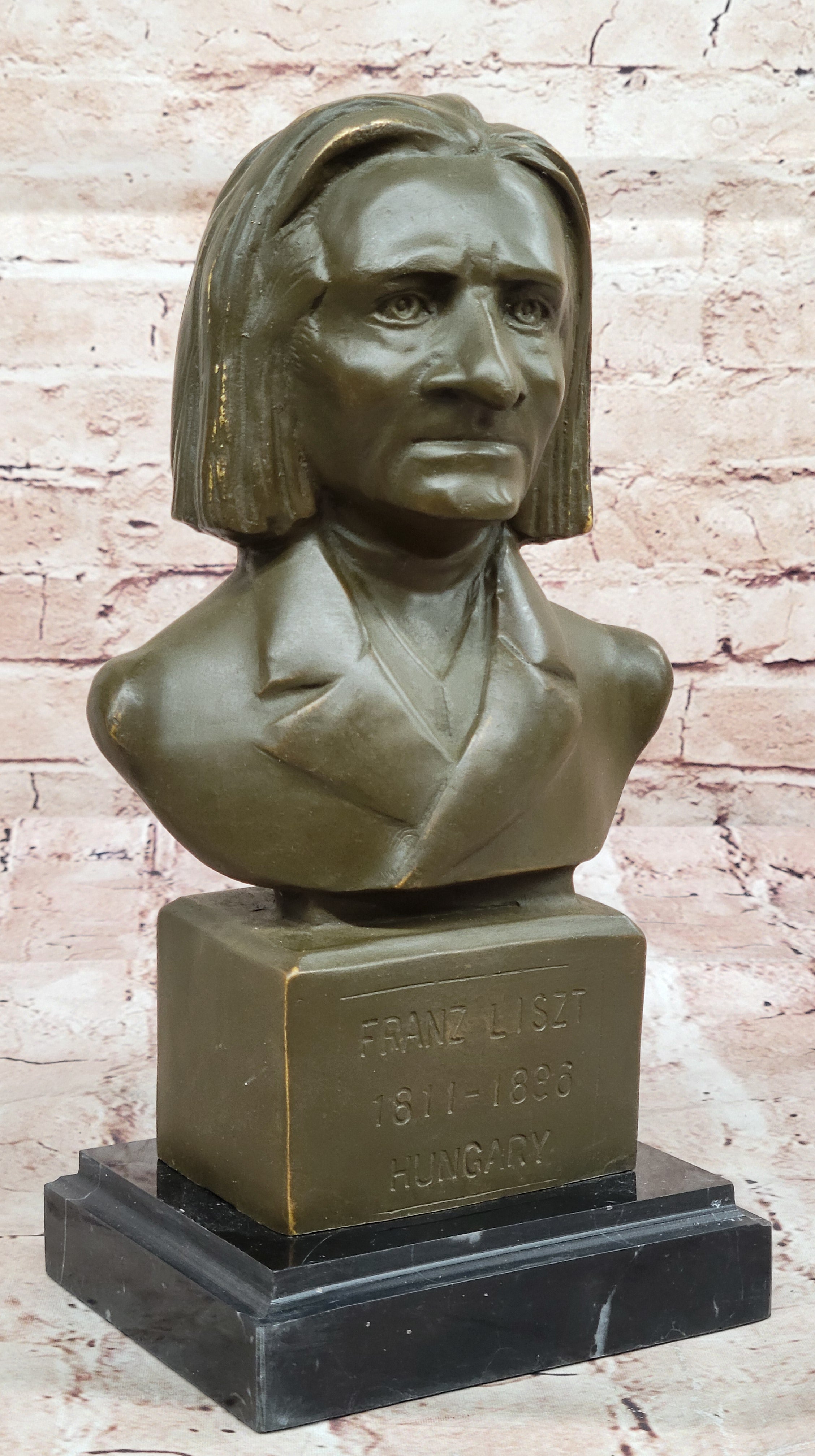 Bronze Sculpture Statue of Franz Liszt Composer Signed Hot Cast Music Artwork