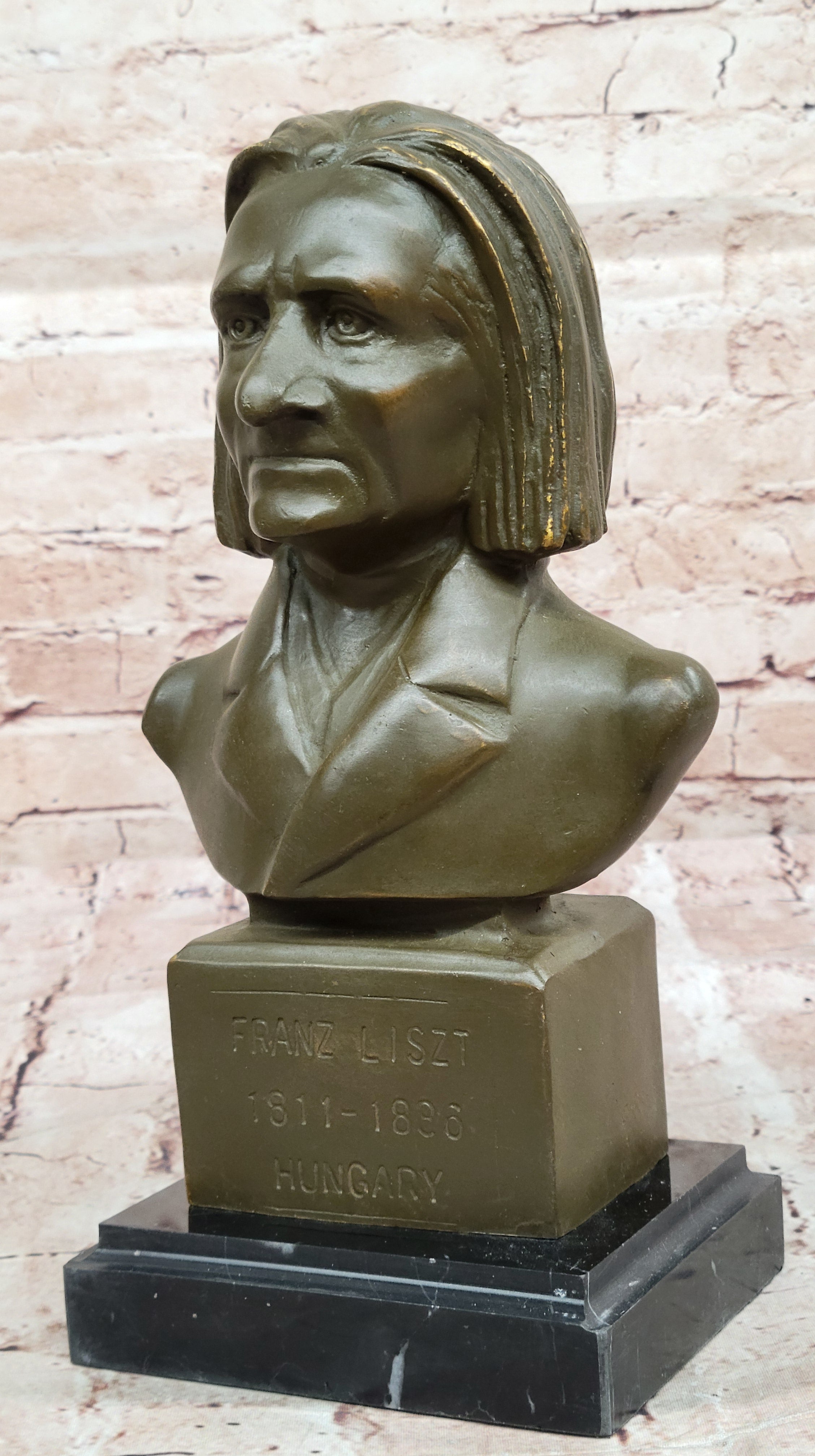 Bronze Sculpture Statue of Franz Liszt Composer Signed Hot Cast Music Artwork