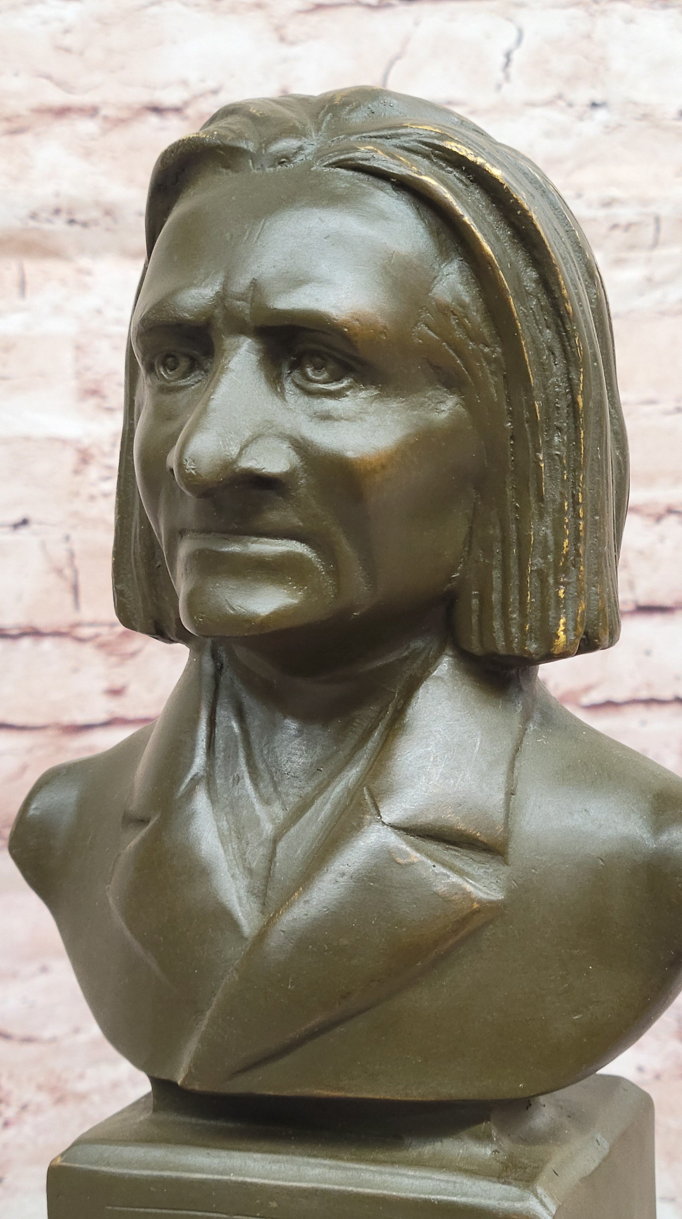 Bronze Sculpture Statue of Franz Liszt Composer Signed Hot Cast Music Artwork