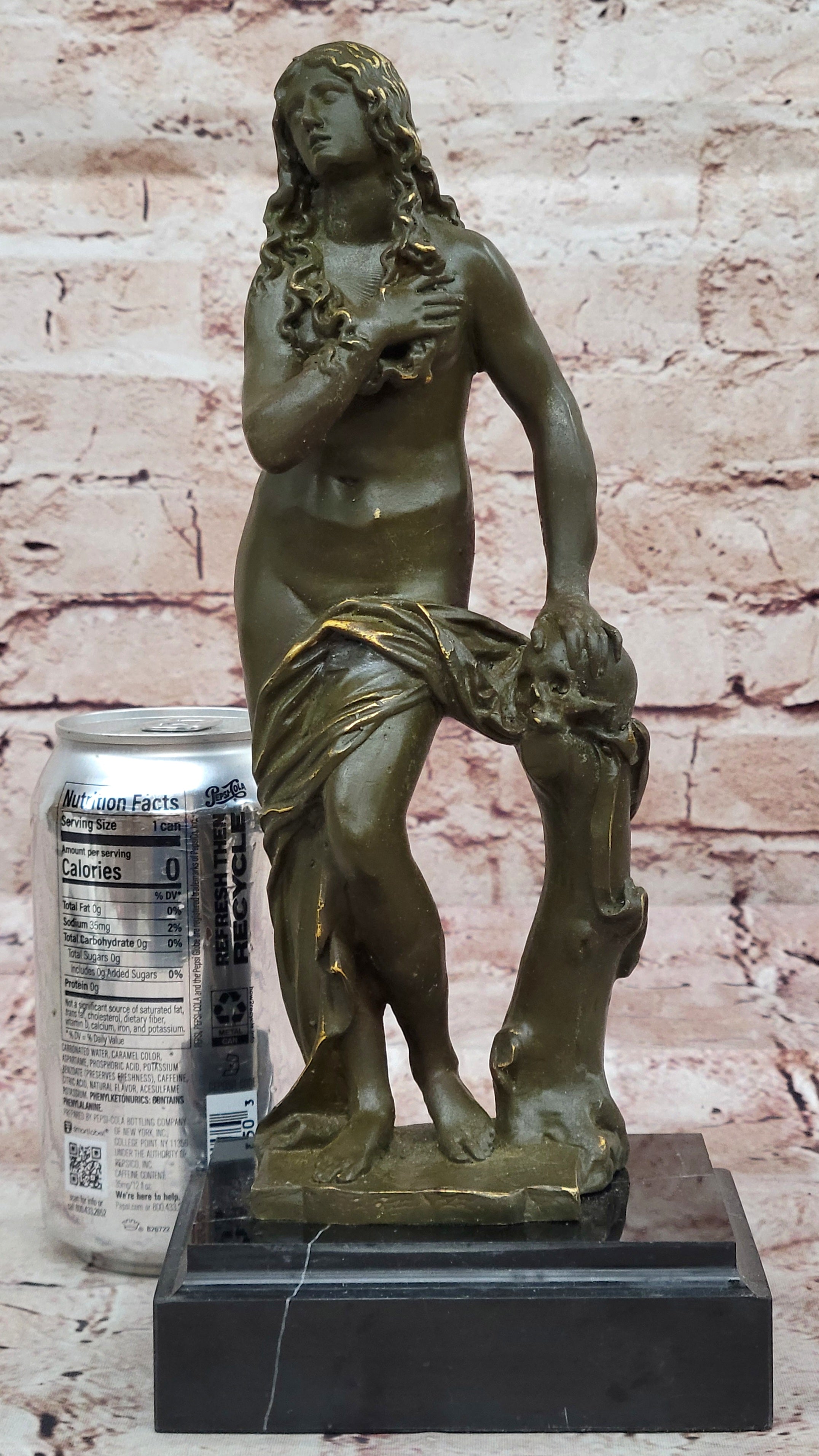 Hot Cast Bronze Maiden Sculpture Amalthea by Cesaro Hand Made Semi Nude Female Statue Art