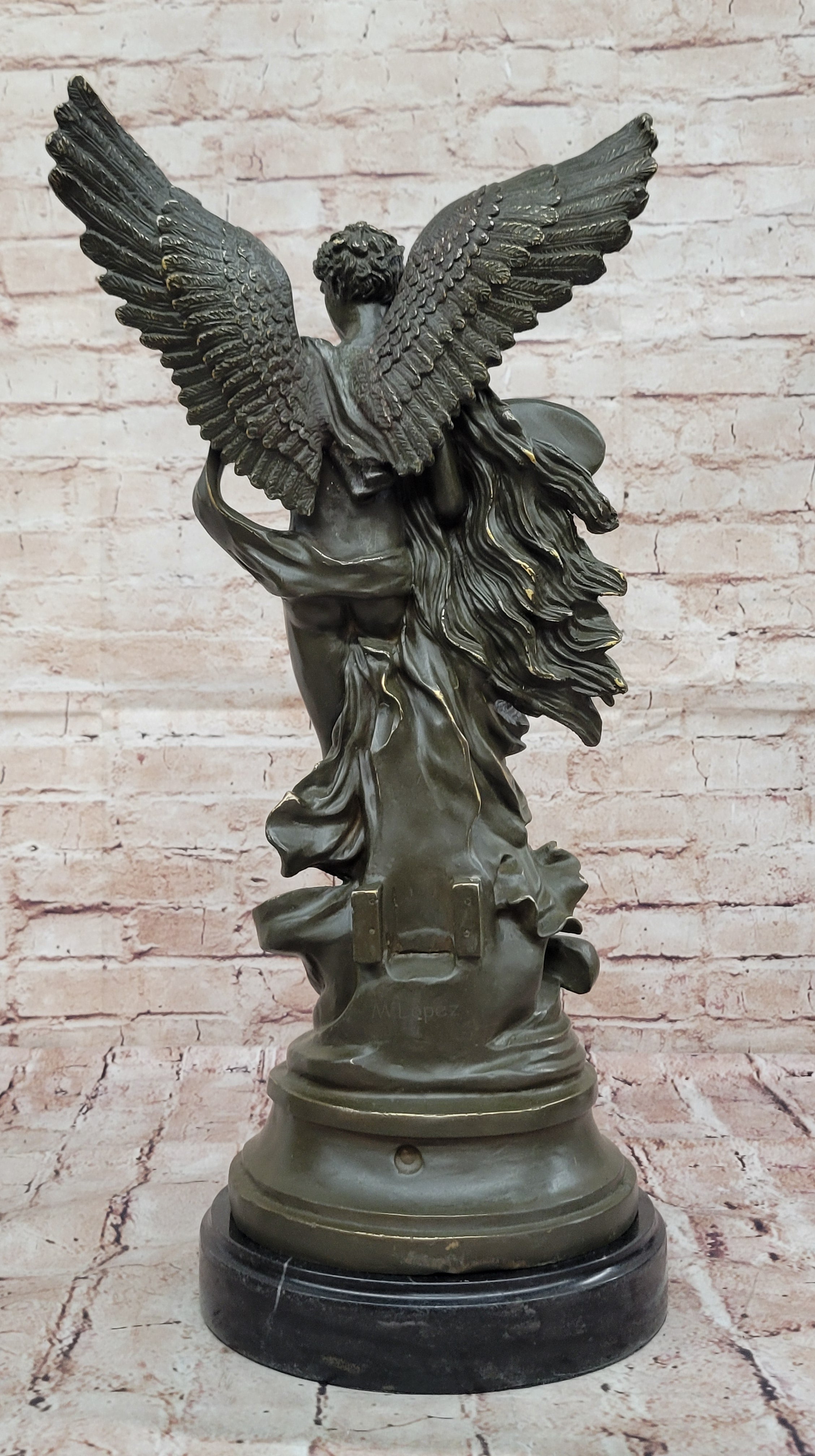 Hand Made Cupid & Psyche Statue – Signed Bronze Sculpture by Milo Collectible