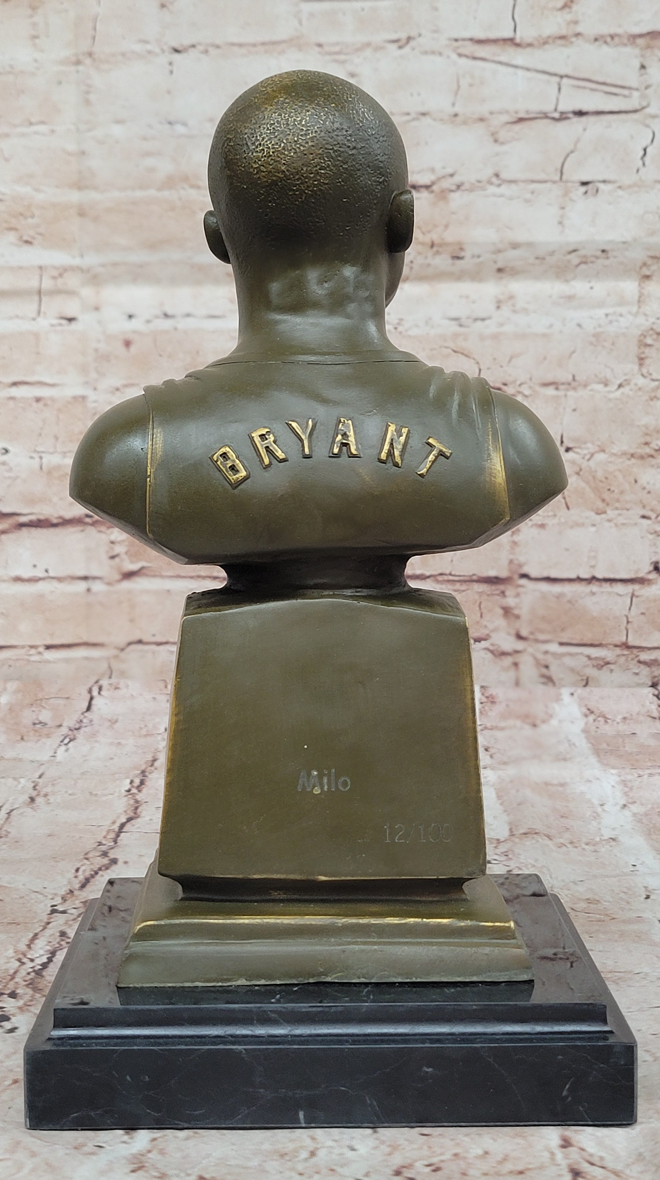 Signed and Numbered Kobe Bryant Bronze Bust Sculpture by Milo Limited Edition Hand Made