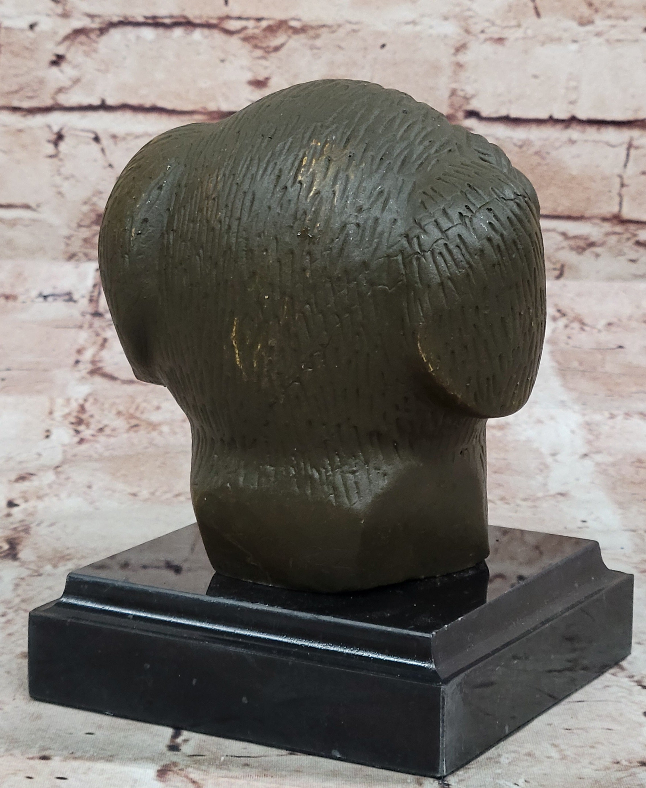 Zodiac Pig Head Bronze Sculpture – Prosperity Symbol by Signed Artist