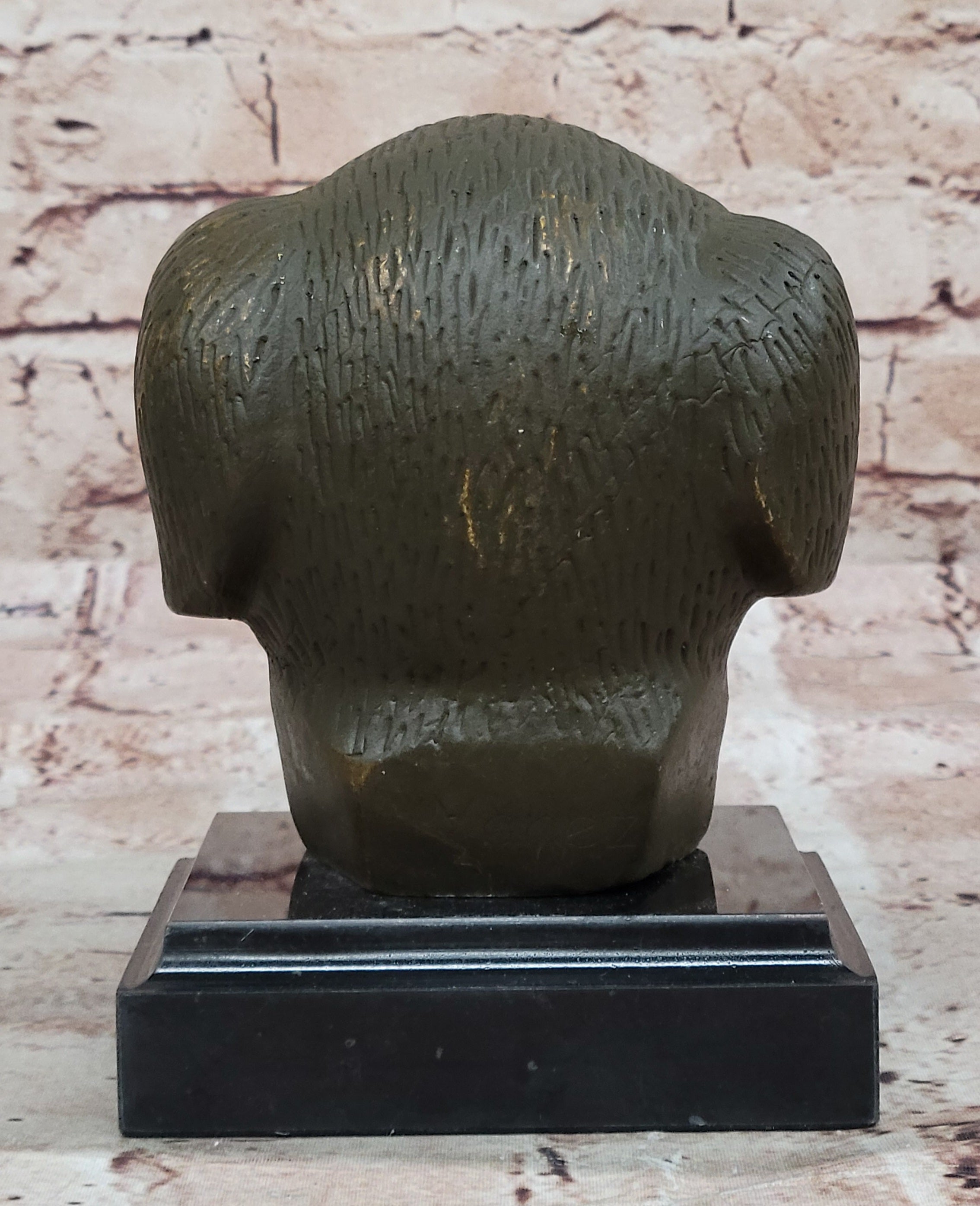 Zodiac Pig Head Bronze Sculpture – Prosperity Symbol by Signed Artist