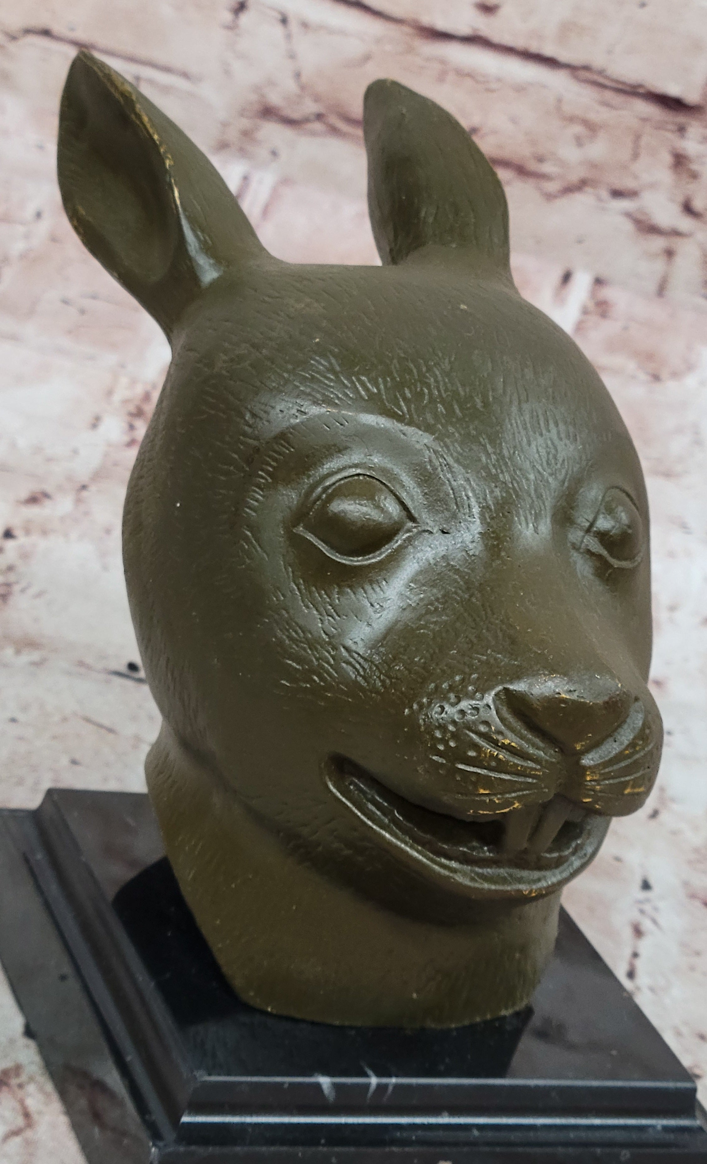 Chinese Zodiac Rabbit Bronze Sculpture – Signed by Yanez, Hot Cast Figurine