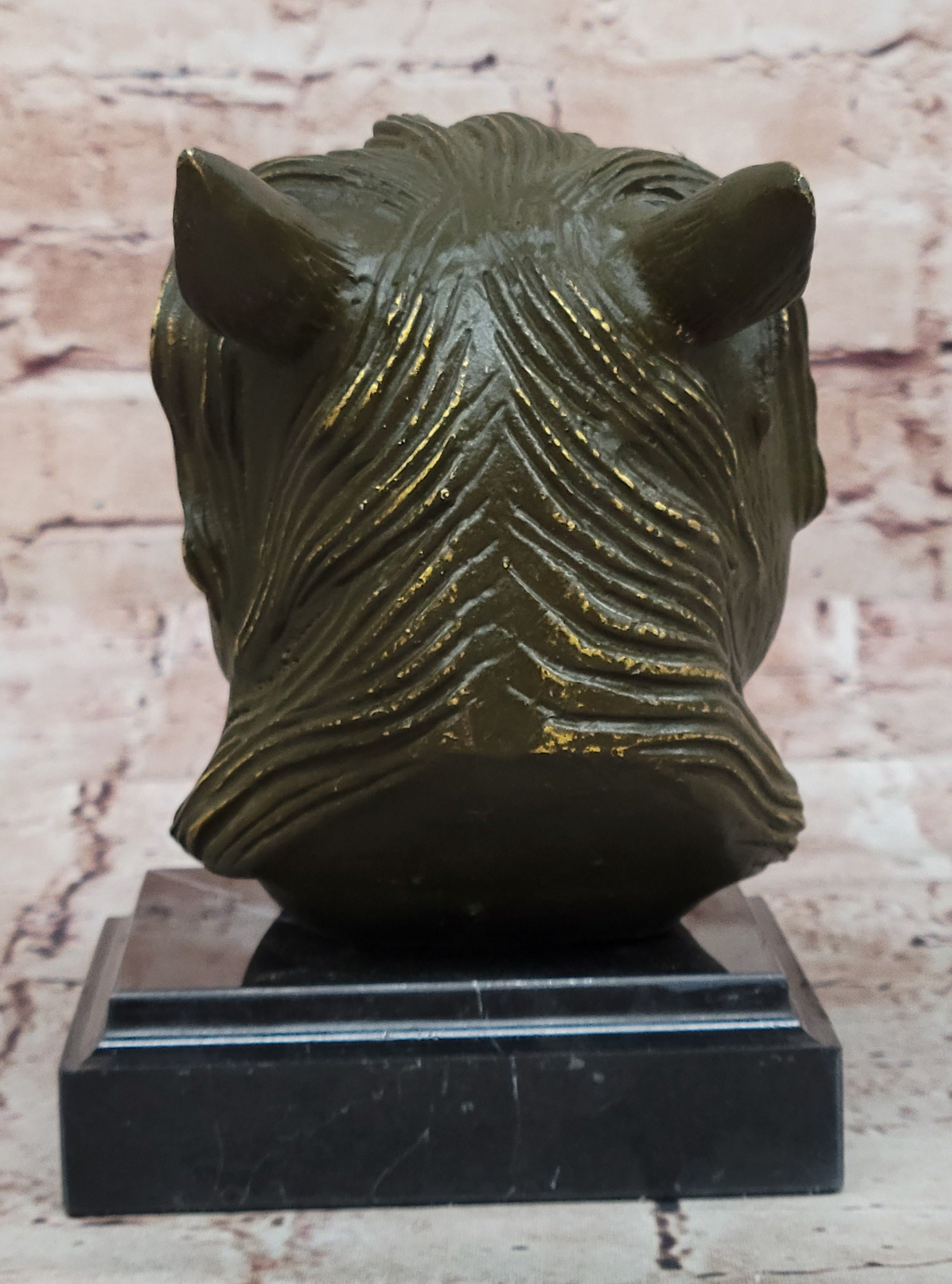 Bronze Sculpture Statue of Horse Head Feng Shui Symbol for Ambition and Spirit