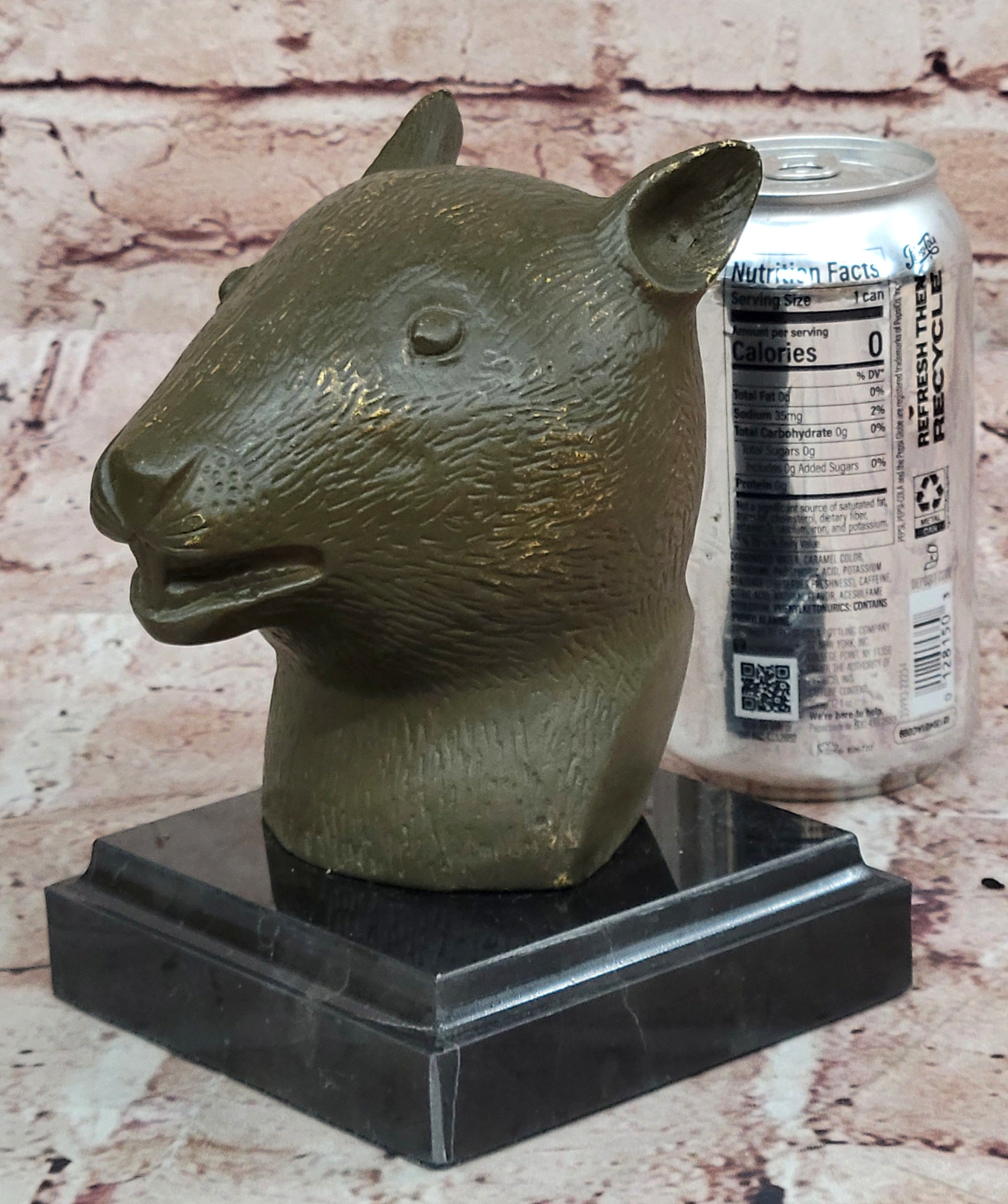 Zodiac Rat Bronze Sculpture Statue Collectible Bust Symbol of Cleverness and Luck