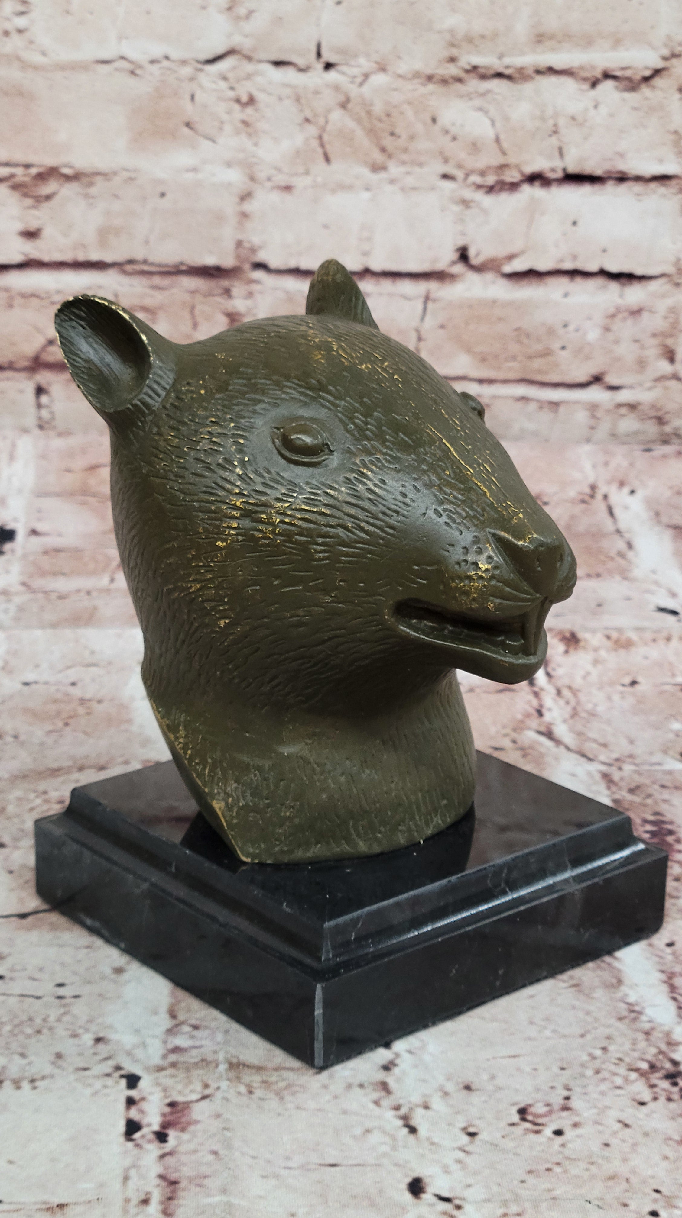 Zodiac Rat Bronze Sculpture Statue Collectible Bust Symbol of Cleverness and Luck
