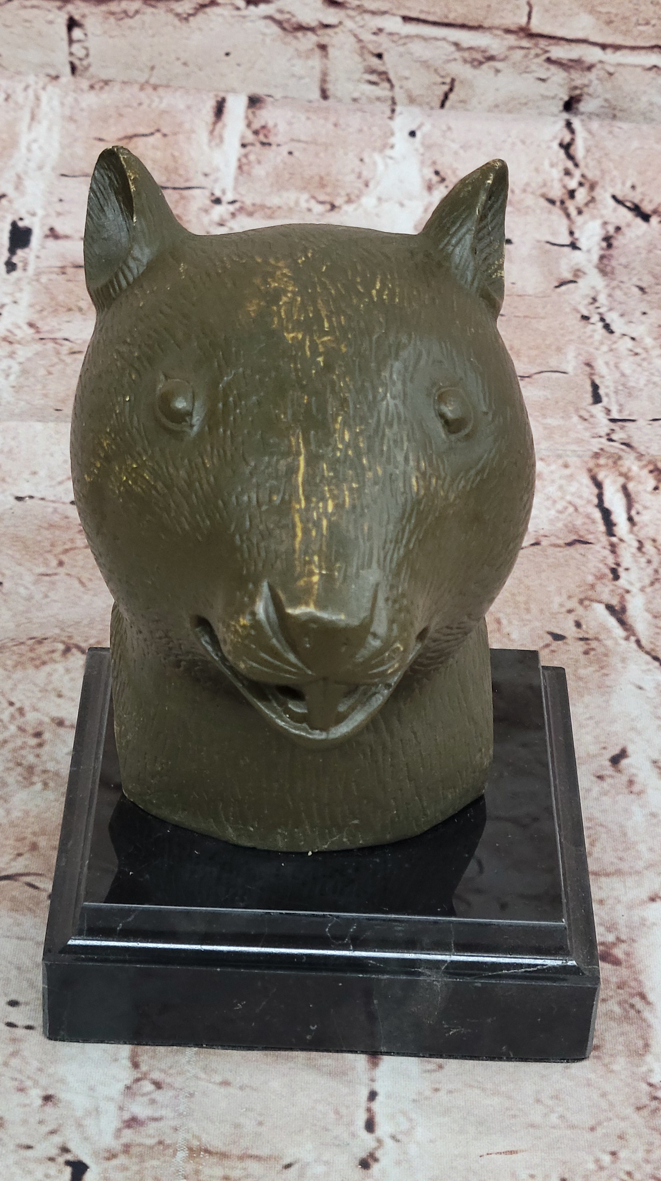 Zodiac Rat Bronze Sculpture Statue Collectible Bust Symbol of Cleverness and Luck