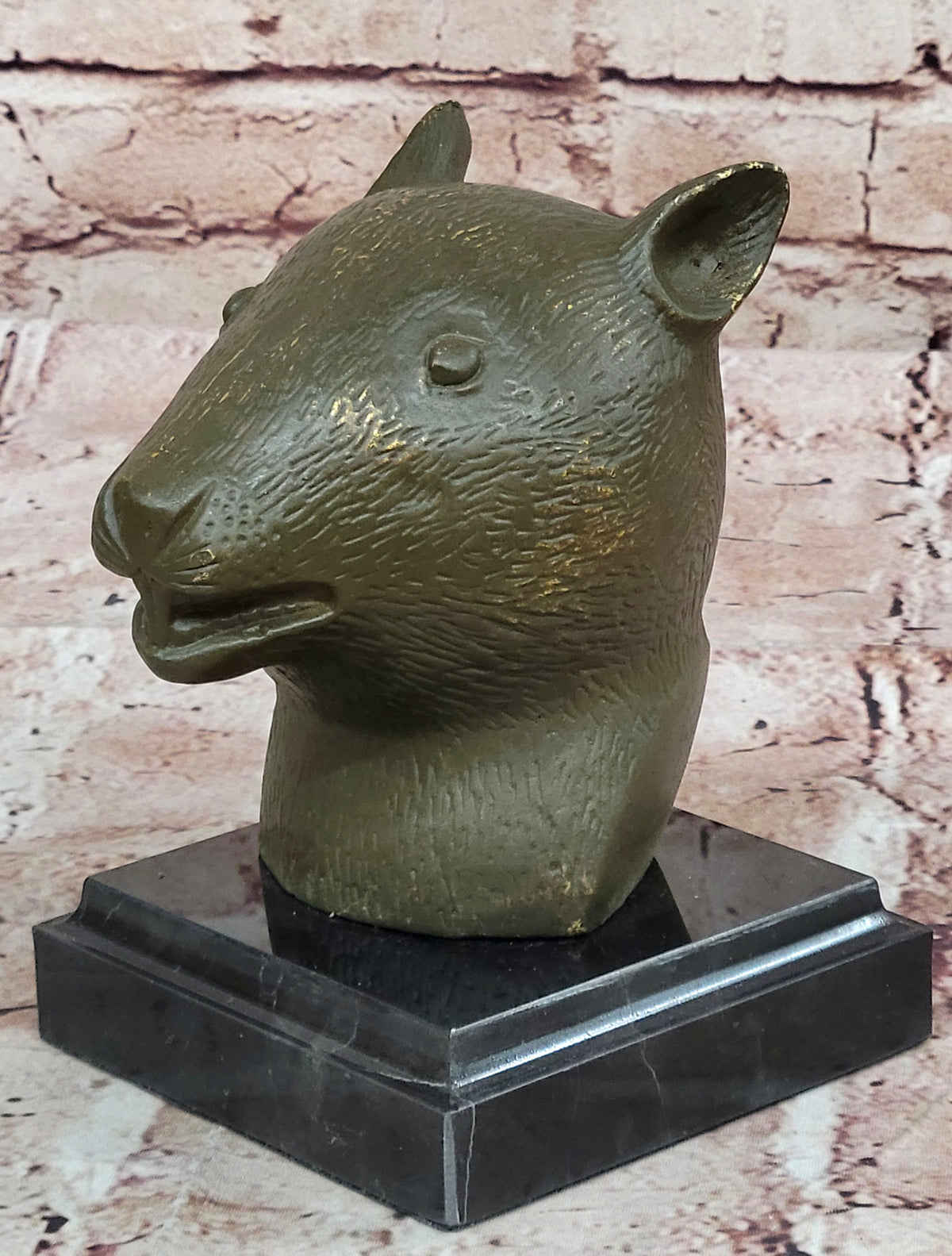Zodiac Rat Bronze Sculpture Statue Collectible Bust Symbol of Cleverness and Luck