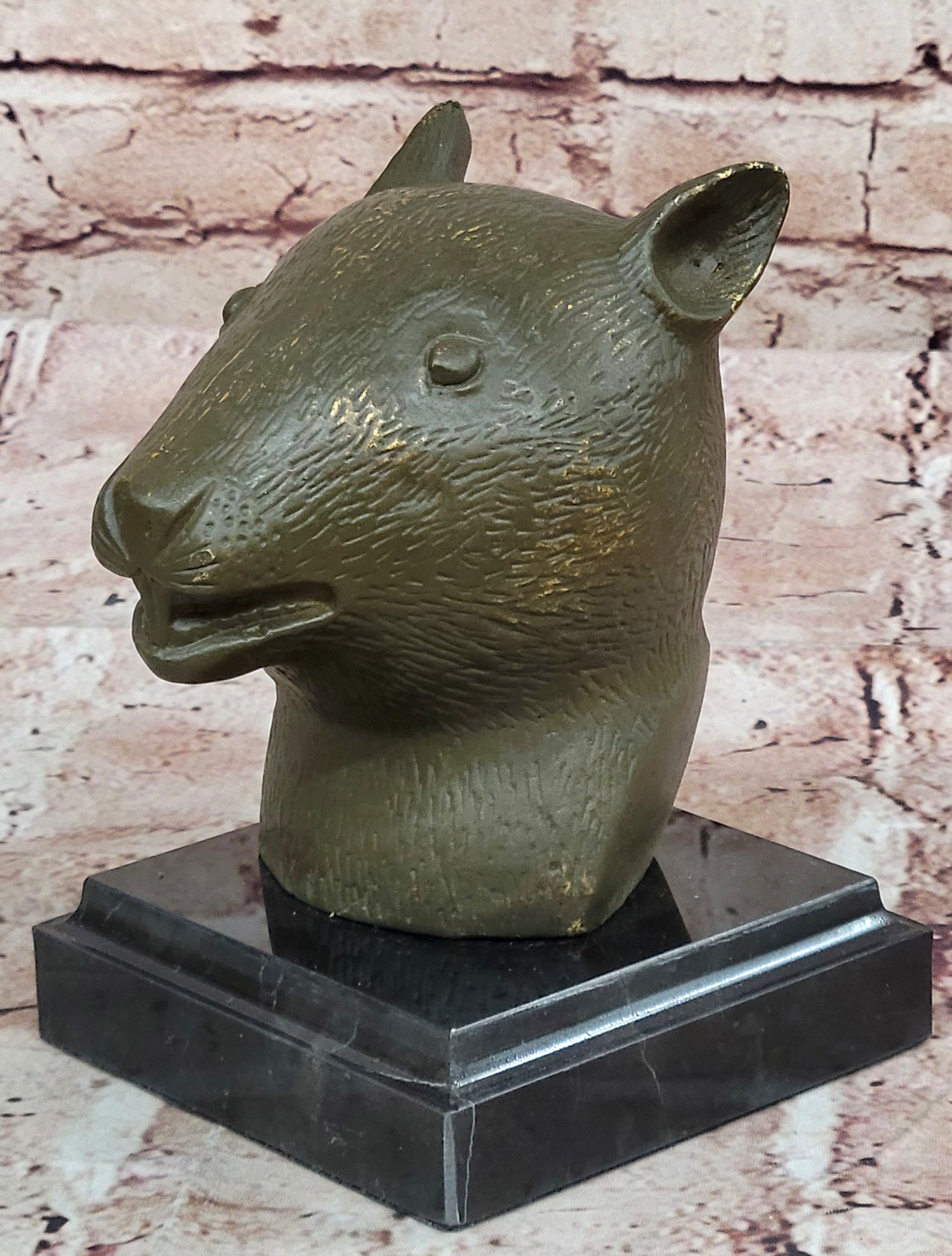 Zodiac Rat Bronze Sculpture Statue Collectible Bust Symbol of Cleverness and Luck