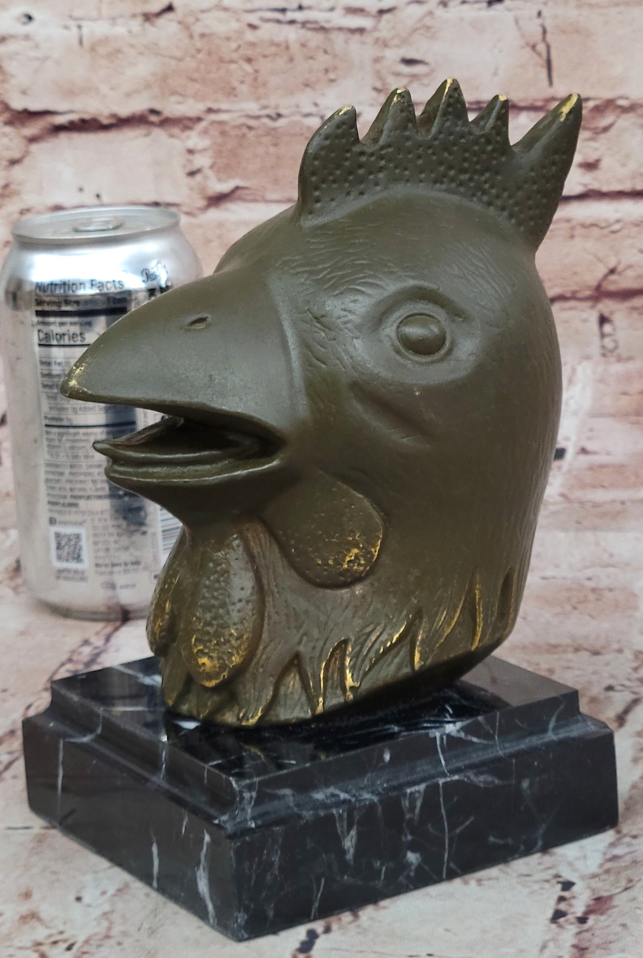 Rooster Zodiac Bronze Sculpture Statue Feng Shui Symbol of Hard Work and Focus