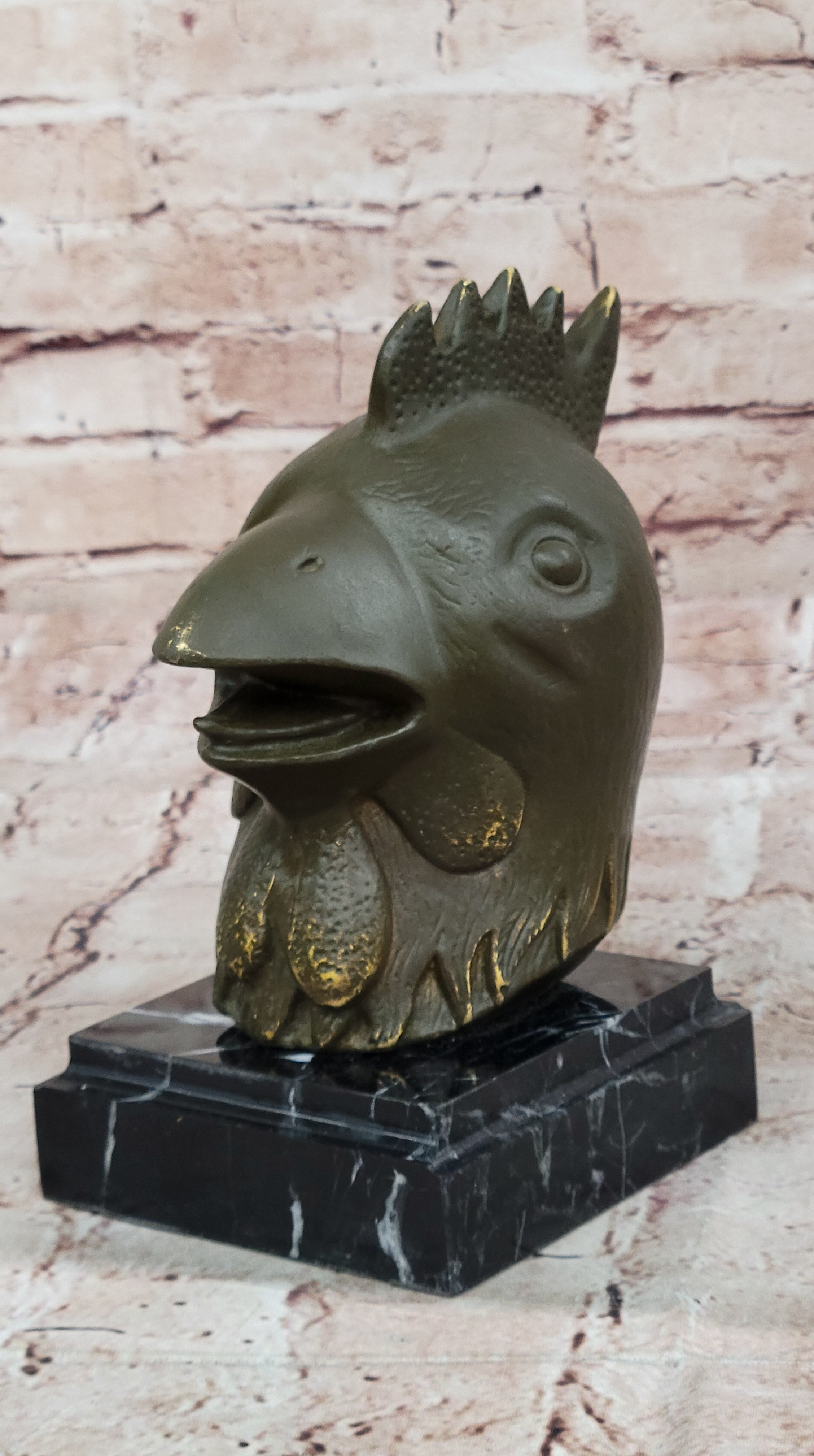 Rooster Zodiac Bronze Sculpture Statue Feng Shui Symbol of Hard Work and Focus