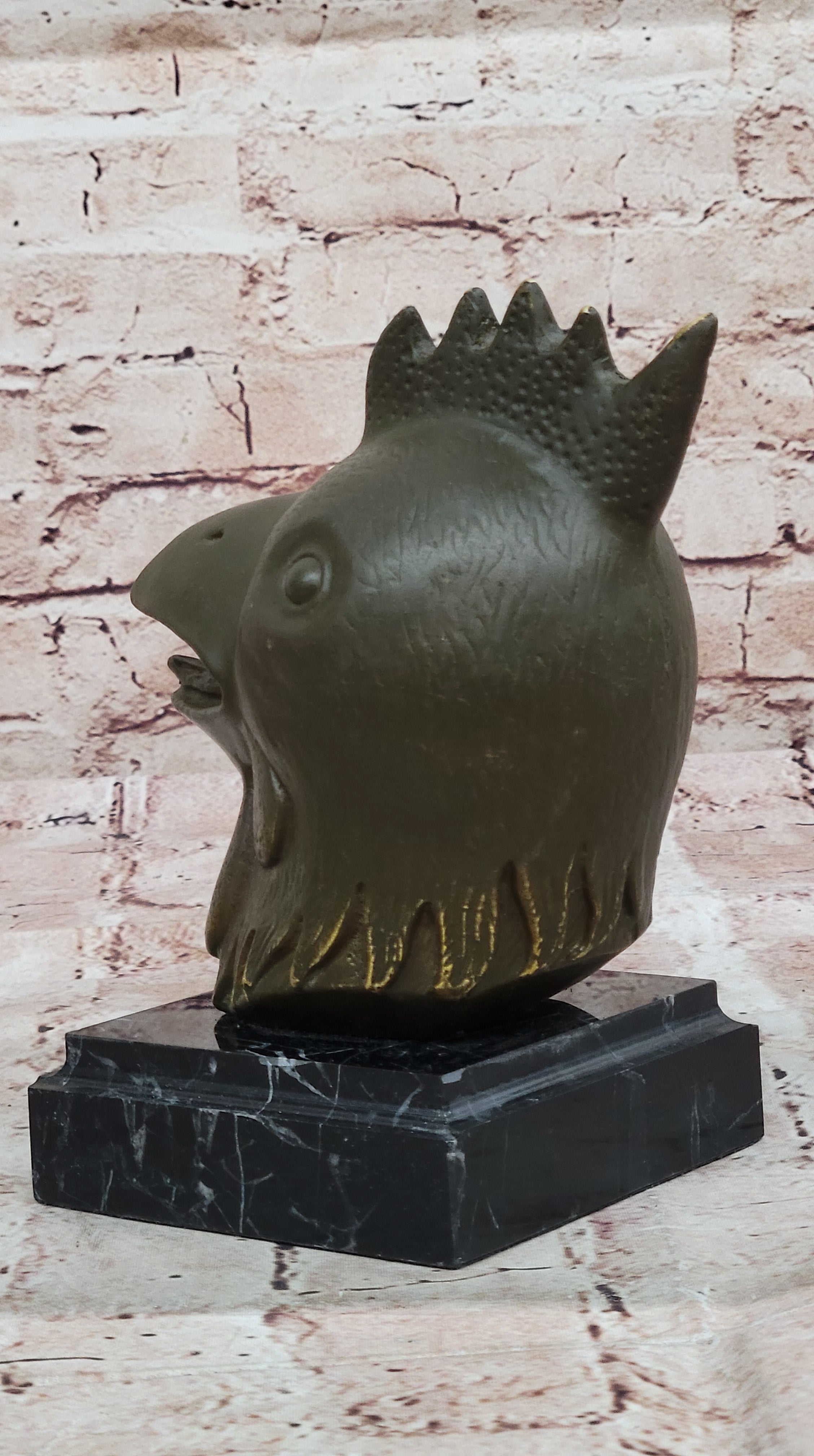 Rooster Zodiac Bronze Sculpture Statue Feng Shui Symbol of Hard Work and Focus