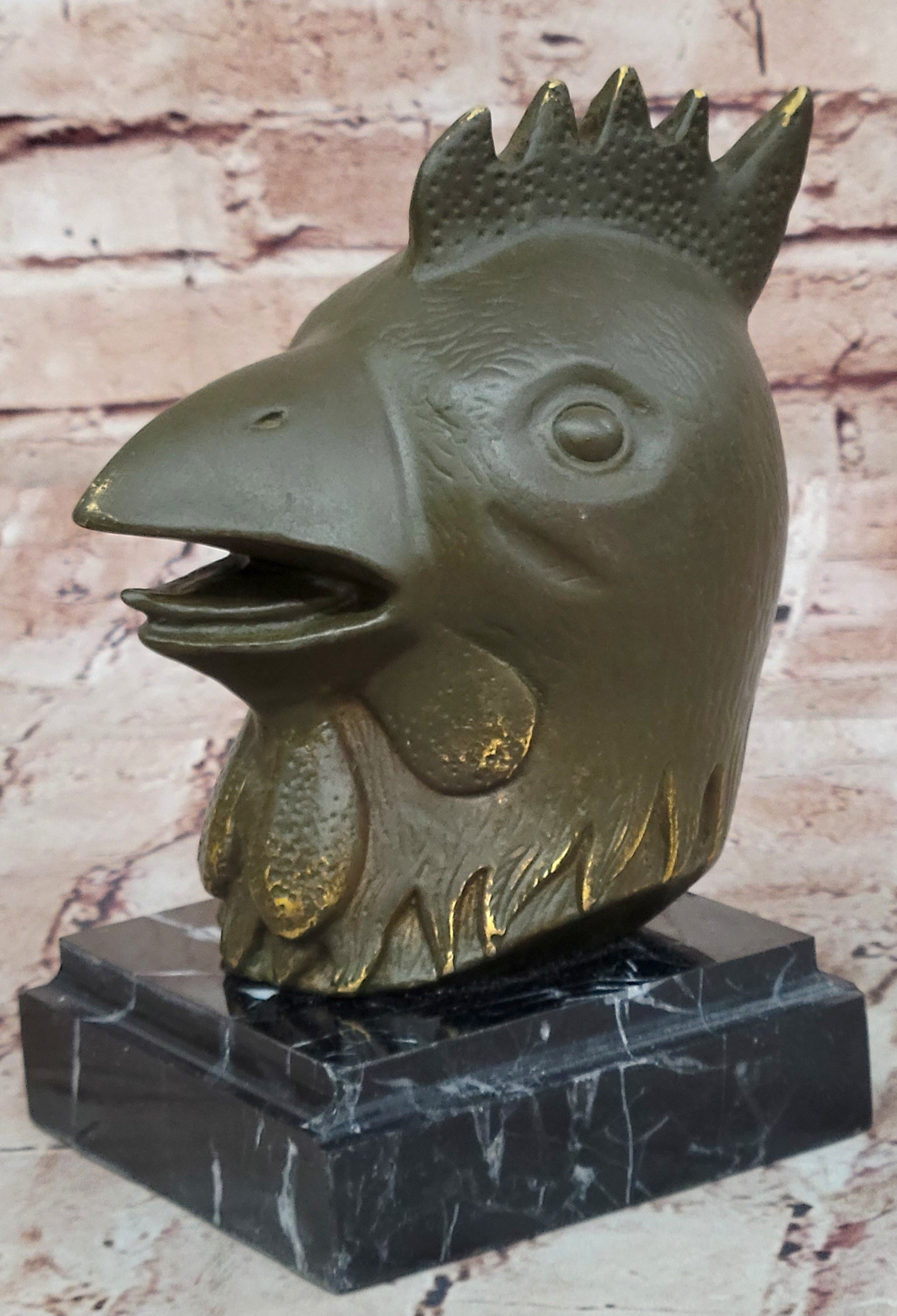 Rooster Zodiac Bronze Sculpture Statue Feng Shui Symbol of Hard Work and Focus