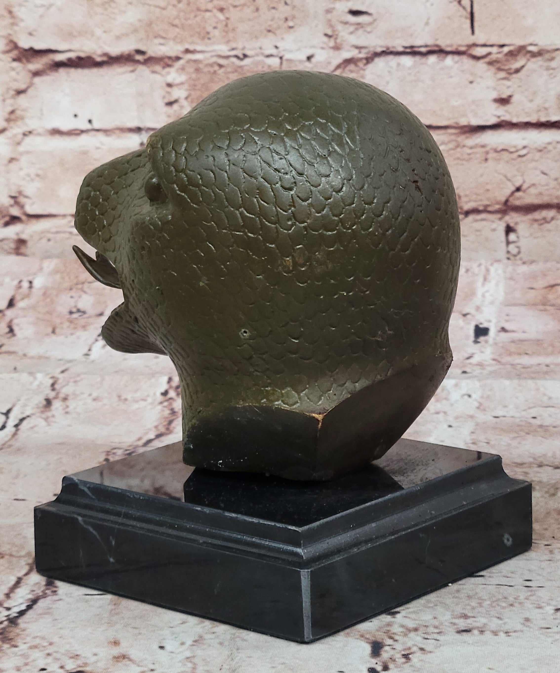 Mystic Bronze Sculpture Statue of Snake Zodiac Feng Shui Lucky Charm Collectible