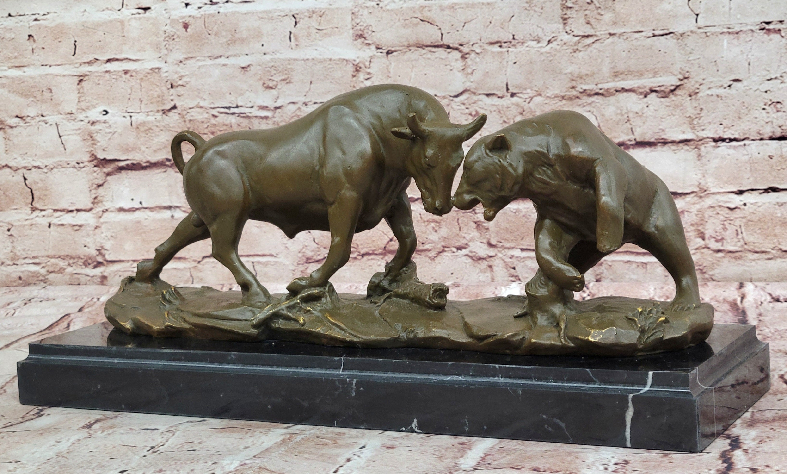 Wall Street Bull and Bear Bronze Sculpture – Limited Edition Signed Milo Artwork Art