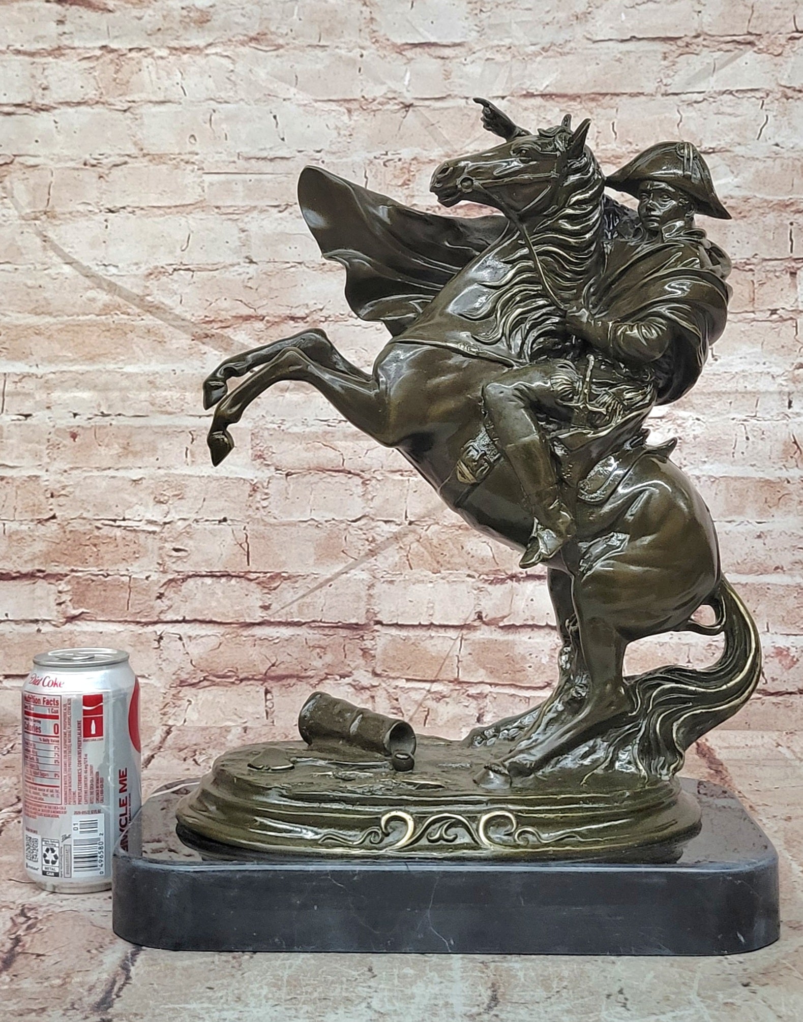 Bronze Napoleon on Horseback Sculpture Signed Claude French Emperor Statue Decor