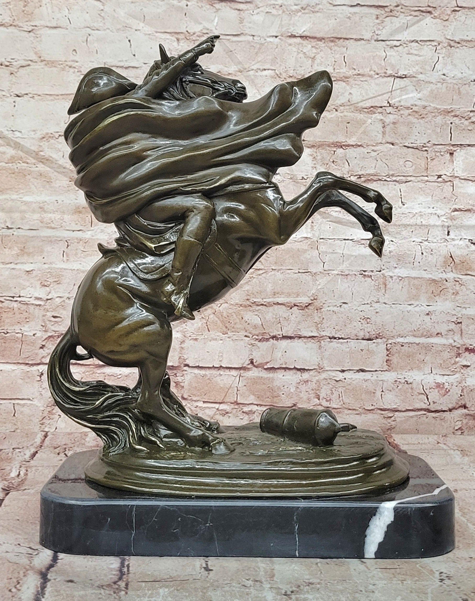 Bronze Napoleon on Horseback Sculpture Signed Claude French Emperor Statue Decor